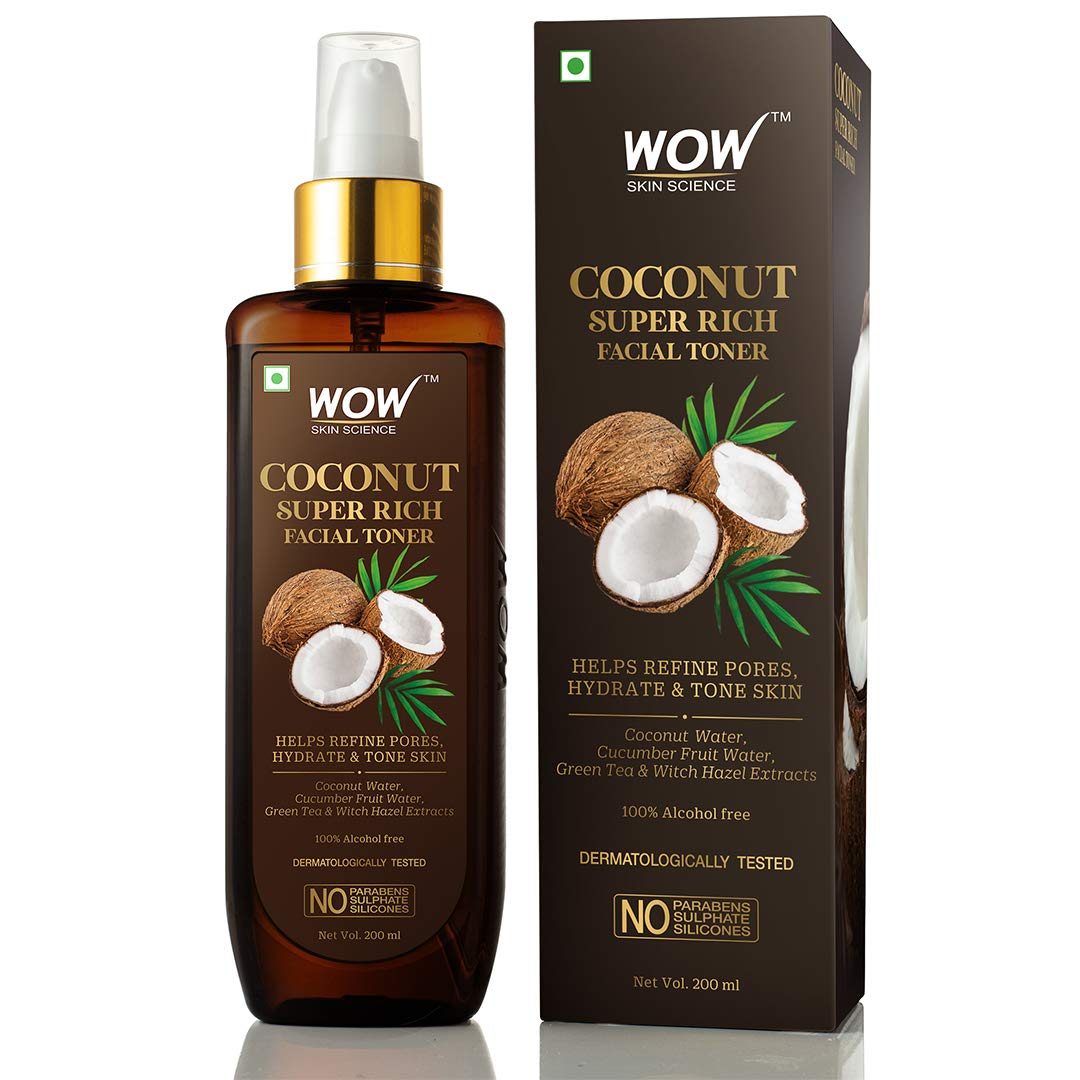 WOW Skin Science Coconut Super Rich Facial Toner for Hydrating & Toning Skin - For All Skin Types - No Parabens, Sulphate & Silicones, 200 ml