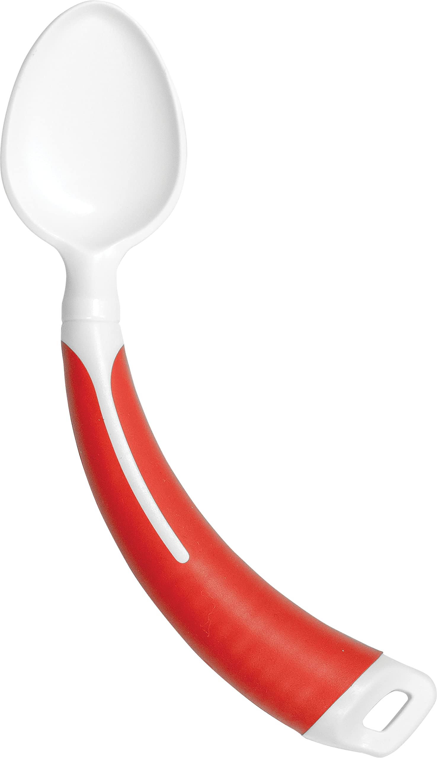 AidaptCurved/Angled Spoon (Left Handed) for use by The Elderly, Those with a Poor Grip or Limited Wrist Movement and Those Suffering with Parkinson's Disease and Arthritis. More Comfortable Dining