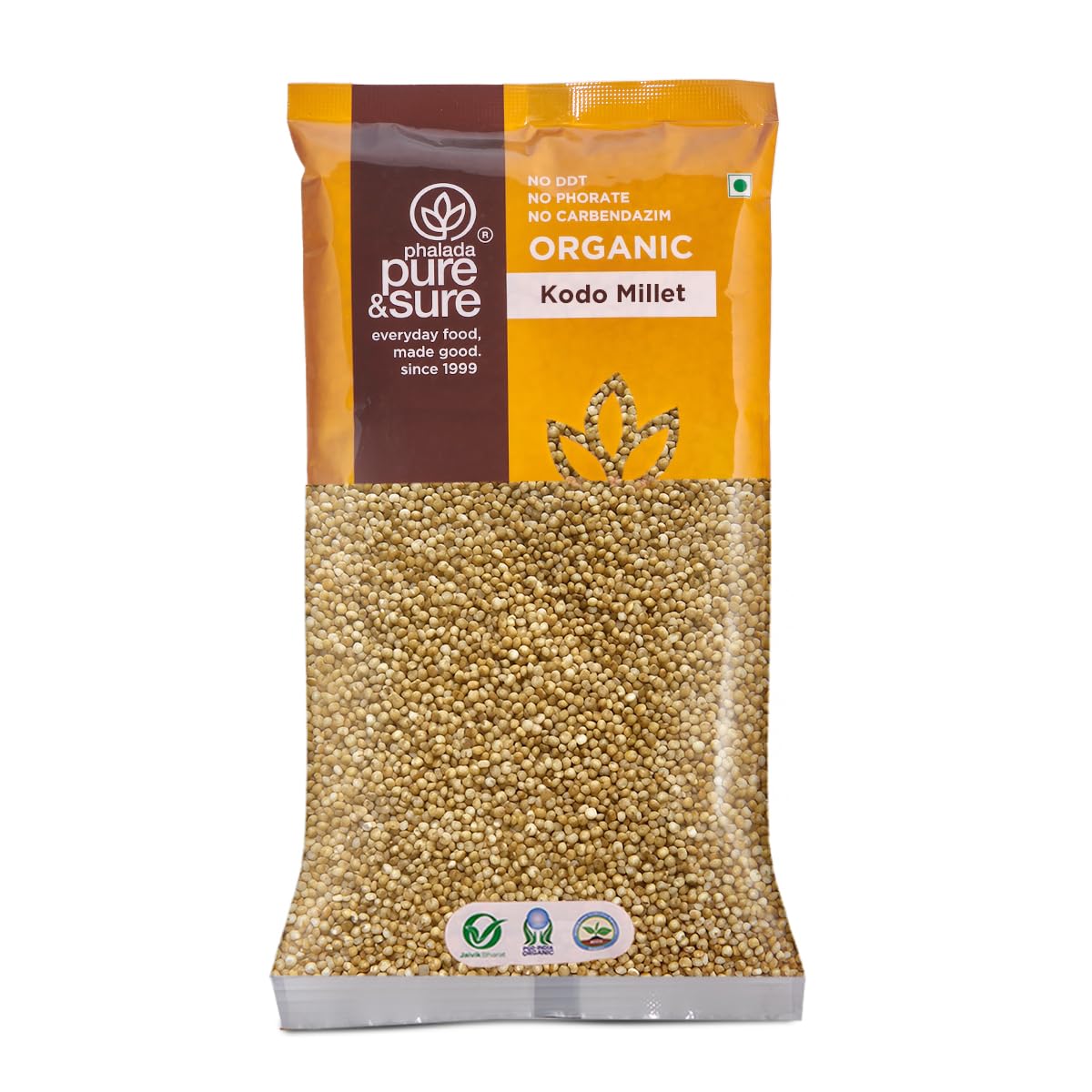 Pure & Sure Organic Kodo Millets 500gm (Pack of 1) | 100% Natural & Gluten Free Kodri Seeds | (Varagu/Arikelu/Hark/Varigu) Unpolished Millet with High Plant Protein & Fibre