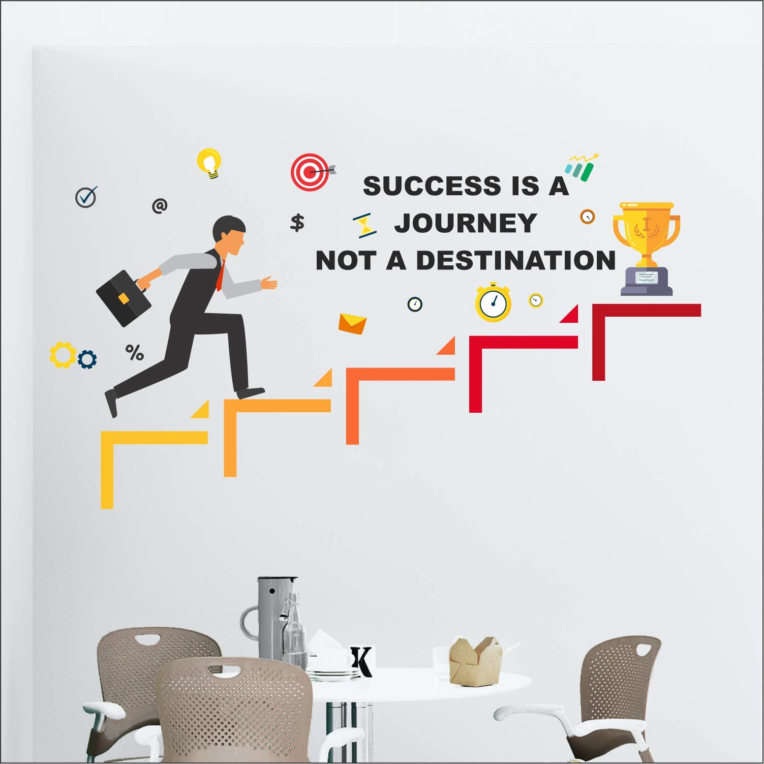 BPA® Success is a Journey Office Inspirational Motivational Quotes Wall Sticker (PVC Vinyl 110X60 cm)