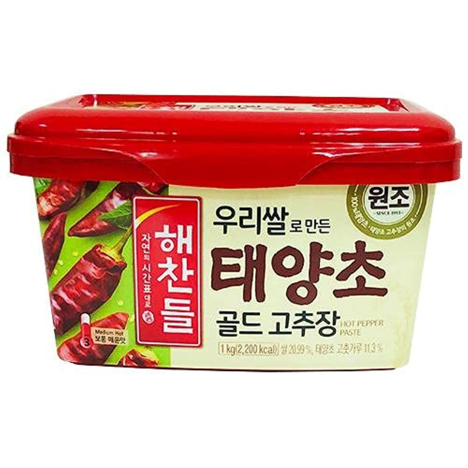 CJ Gochujang Ajumma Republic Korean Red Pepper Paste with Sun-Dried Red Chillies, Smooth Texture & Hot Spicy Paste, Rich in Taste and Perfect Spicy, No Artificial Preservatives & Colours Pack of 1kg