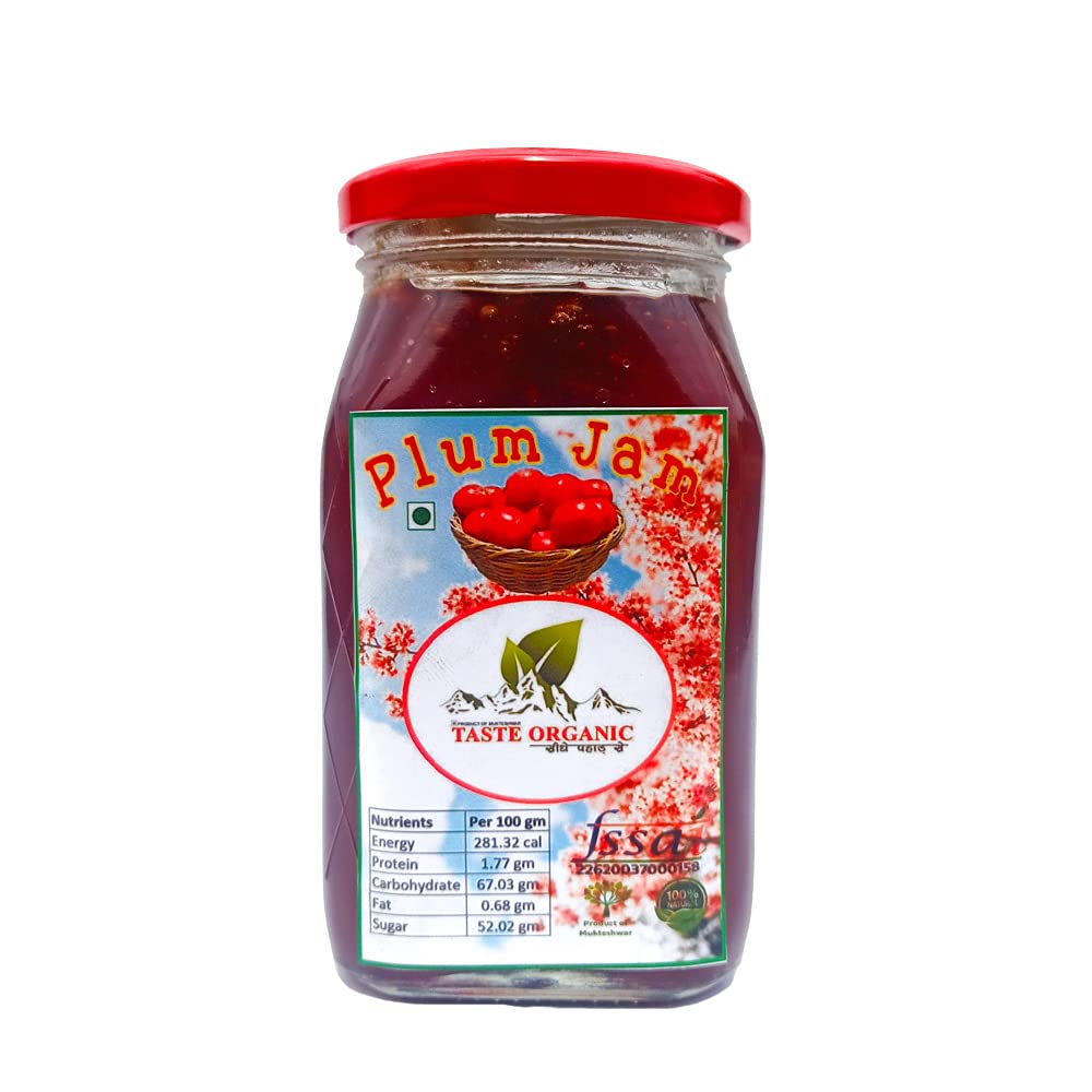 Taste Organic Plum Jam(500 gm), Preservative Free, Handmade in Uttarakhand, Sidhe Pahad Se