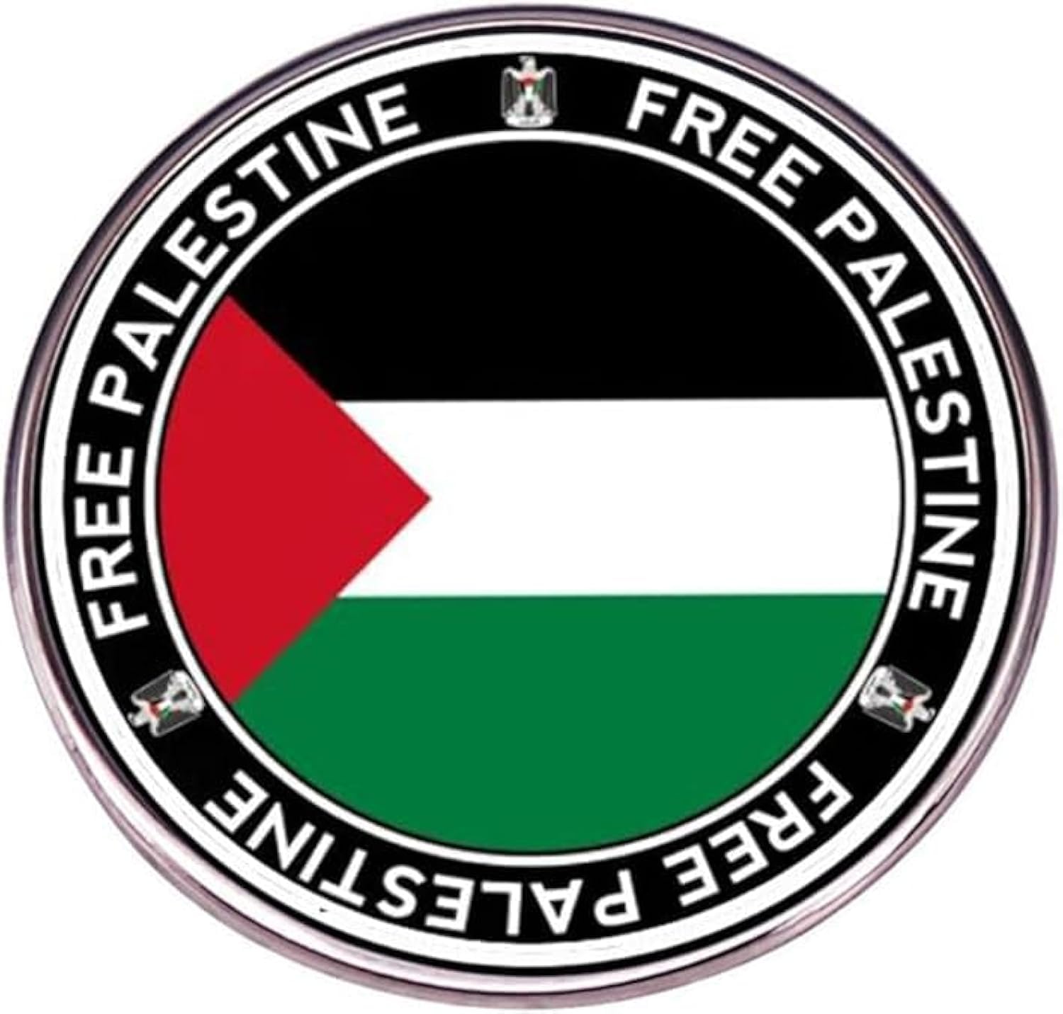 SANZEZ COOLive 2 Pack Free Palestine Pin Brooch Palestinian Flag Badge Round Badges Metal Alloy Enamel Pin Badge for Clothes Bag Hat Collar Jewelry Accessories