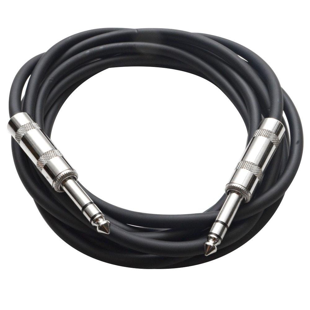 Seismic Audio - SATRX-10 - Black 10' 1/4" TRS to 1/4" TRS Patch Cable