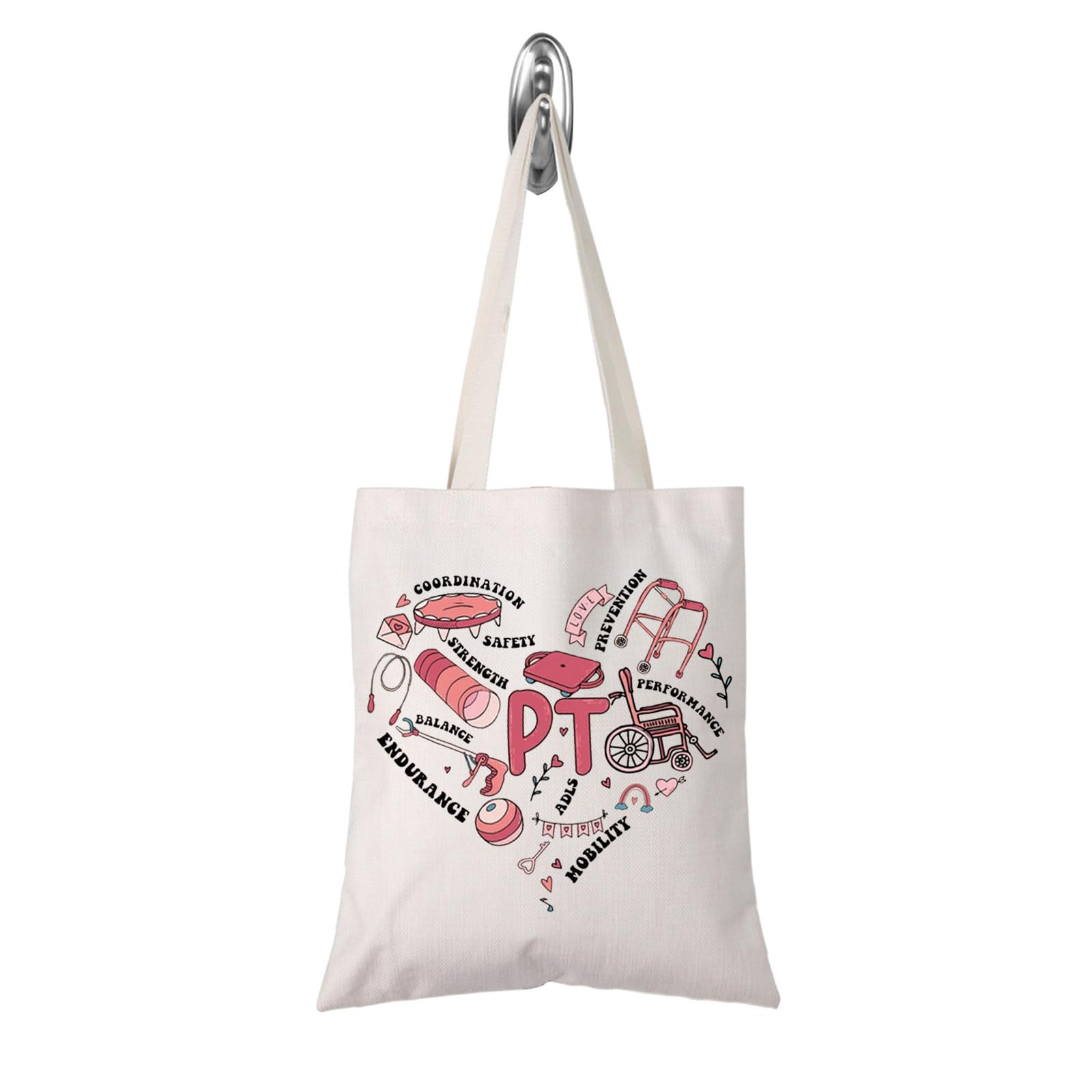 TSOTMO PT Gift Physical Therapy Valentine Tote Bag Cupid's Physical Therapist Gift Pediatric Physical Therapy Gift