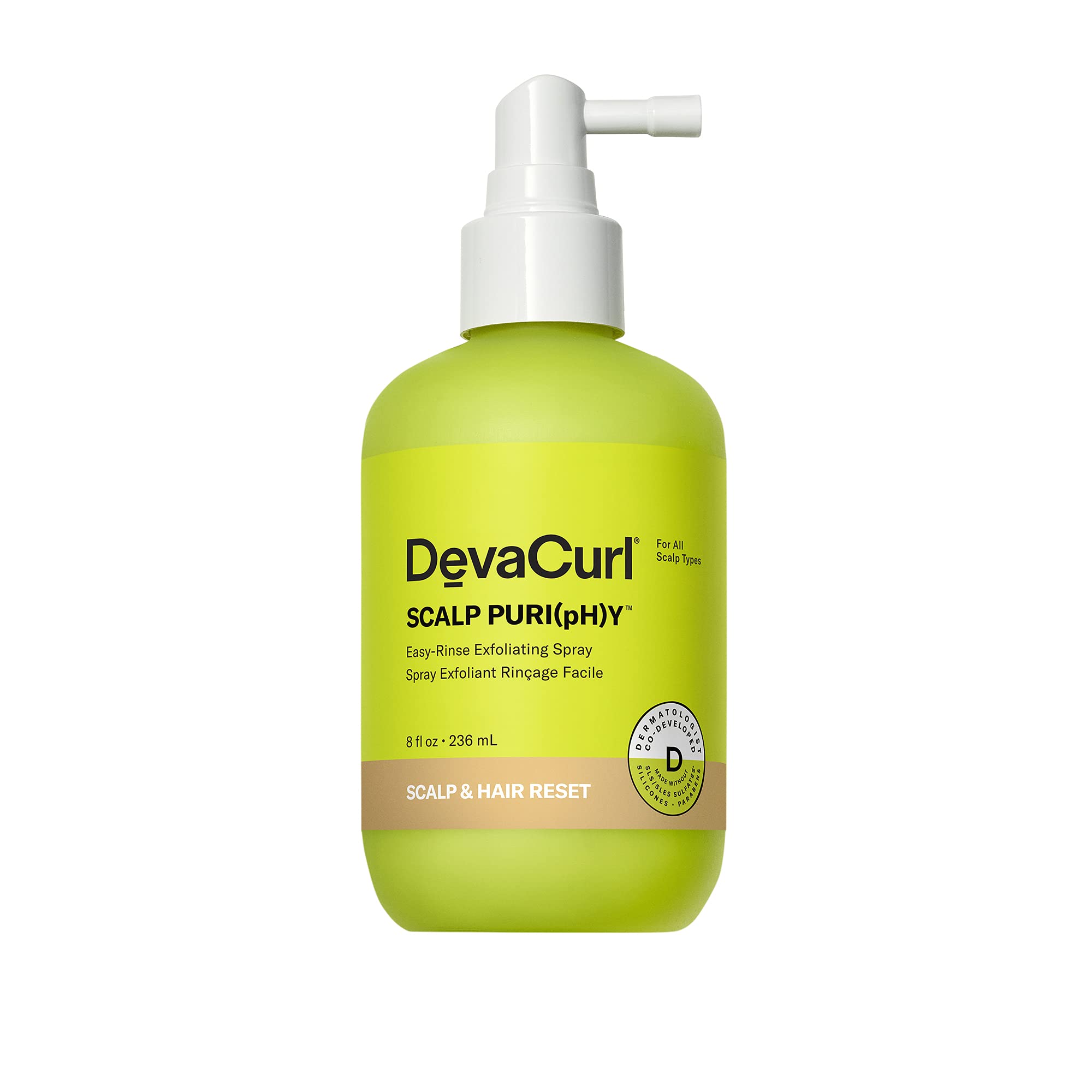 DevaCurlScalp Puri(pH) y™ Easy-Rinse Exfoliating Spray, Aqua Bliss, 8 fl. oz.