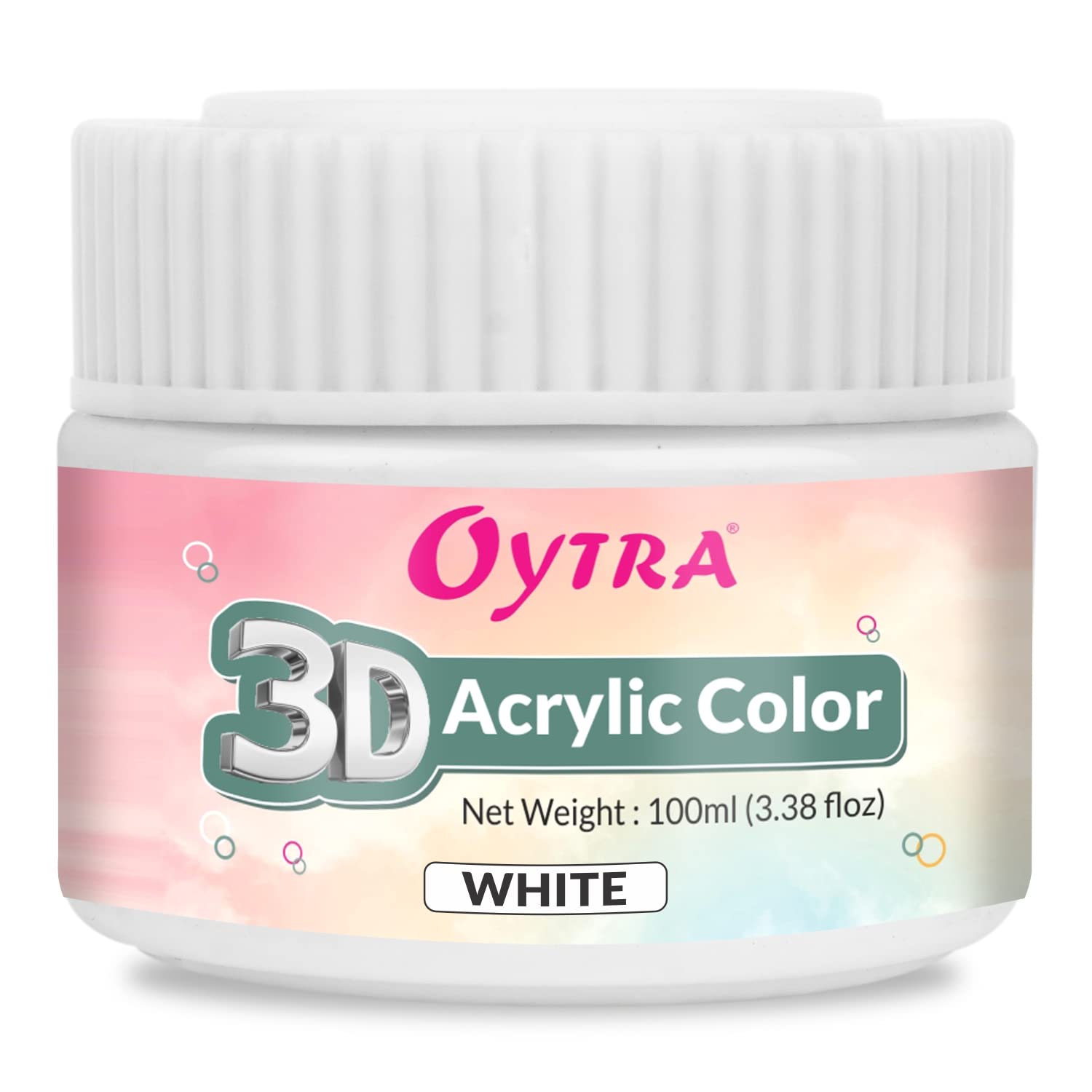 Oytra 100 ml Acrylic Paint Colour for Painting Drawing on Canvas Wall Poster Board Mandala Diya Glass Grafitti Artists (White)