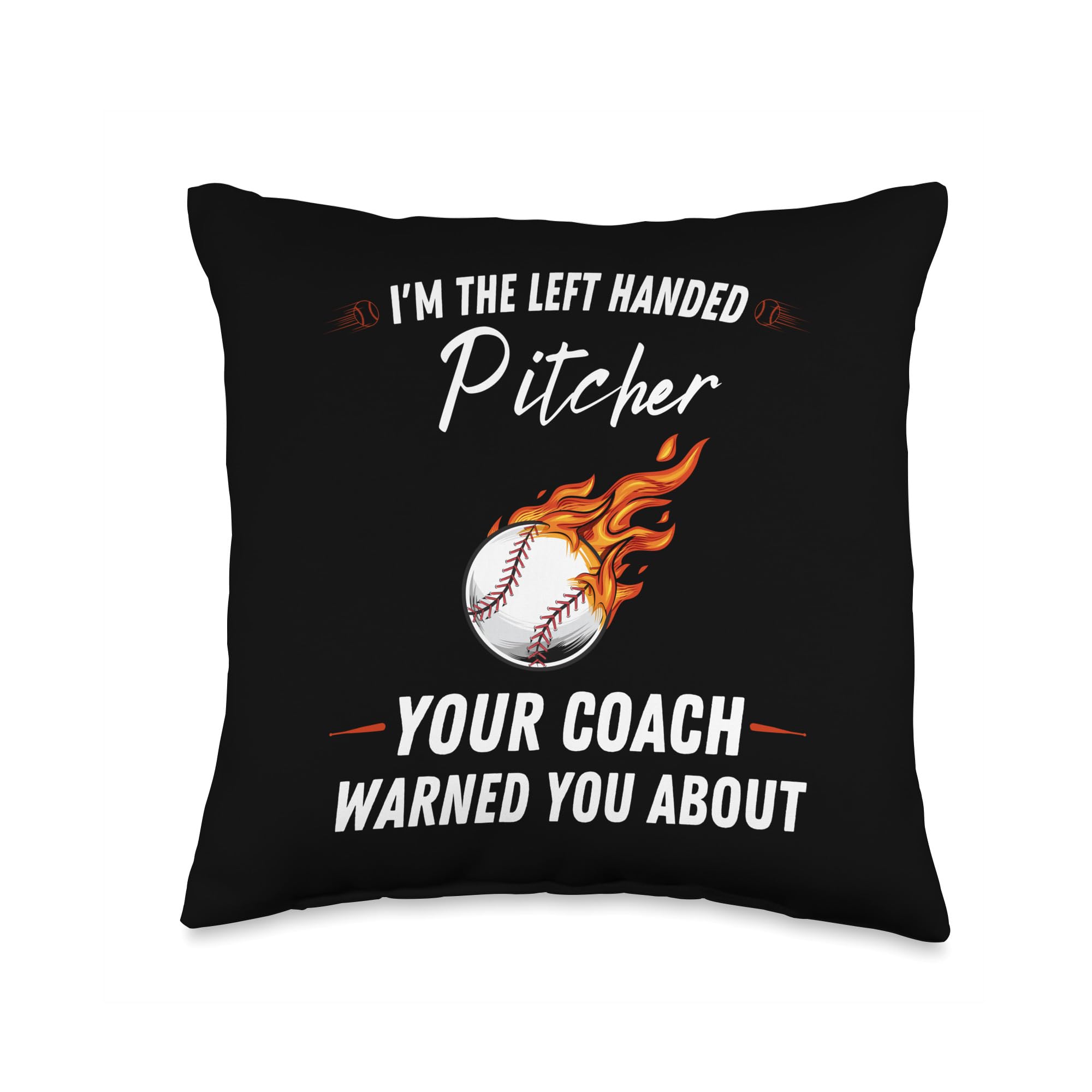 Left Handed Gifts Lefty Left Handed Apparel Left Handed Baseball Pitcher Throw Pillow, 16x16, Multicolor