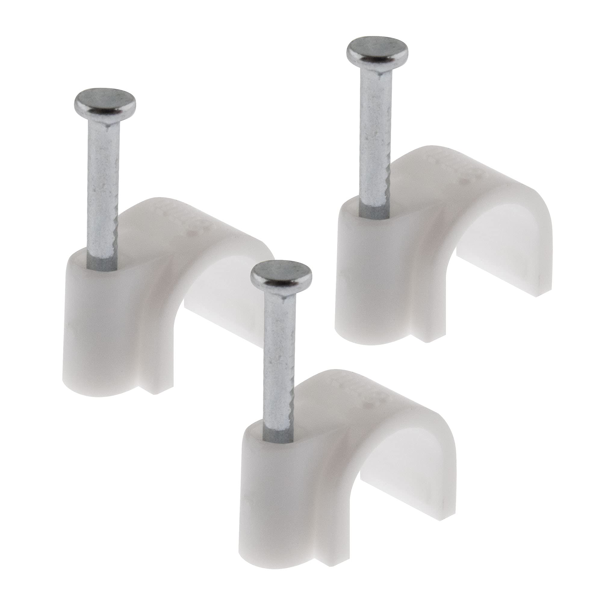 7 mm Nail Clamps Pack of 100 White Cable Clips Cable Attachment Universal Clamp Including Nail