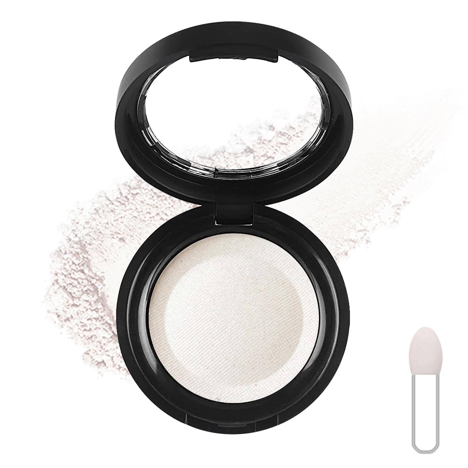 White Eyeshadow Single, Shimmer White Eye Make-Up Fine Powder Palette Eyeshadow, High Pigment Long-lasting Sweatproof Single Eye Shadow for Performance