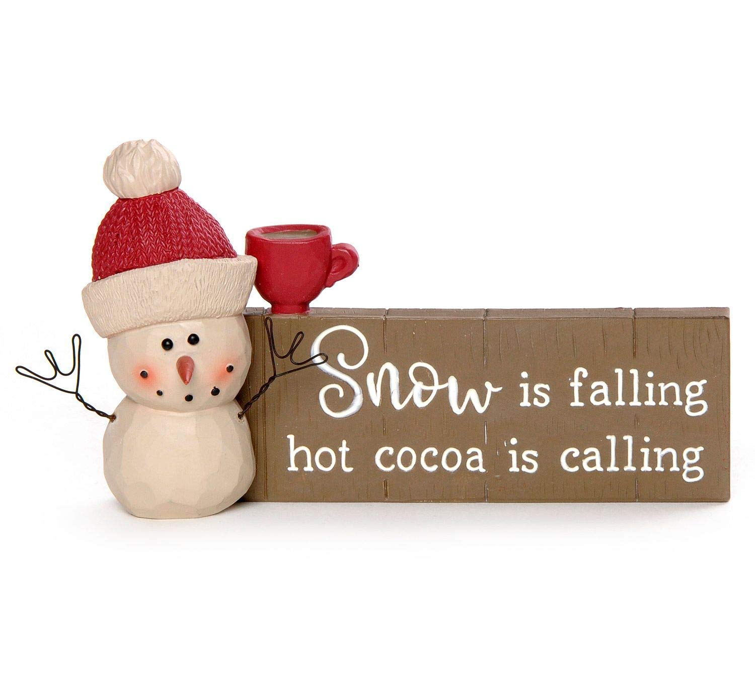 Blossom Bucket 218-13131 Snow is Falling Hot Cocoa is Calling Snowman Decorative Sign