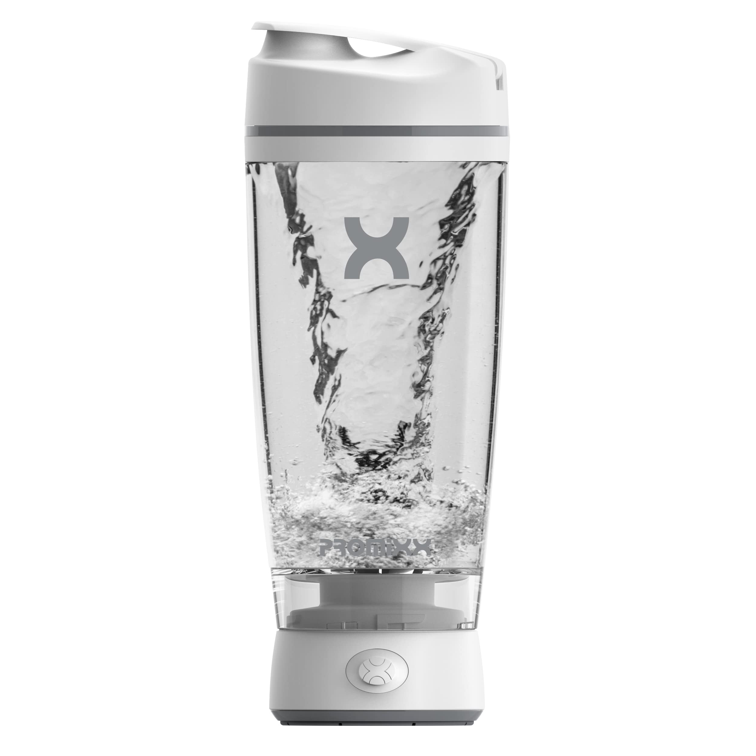 PromixxOriginal Shaker Bottle - Battery-powered for Smooth Protein Shakes - BPA Free, 20oz Cup (White)