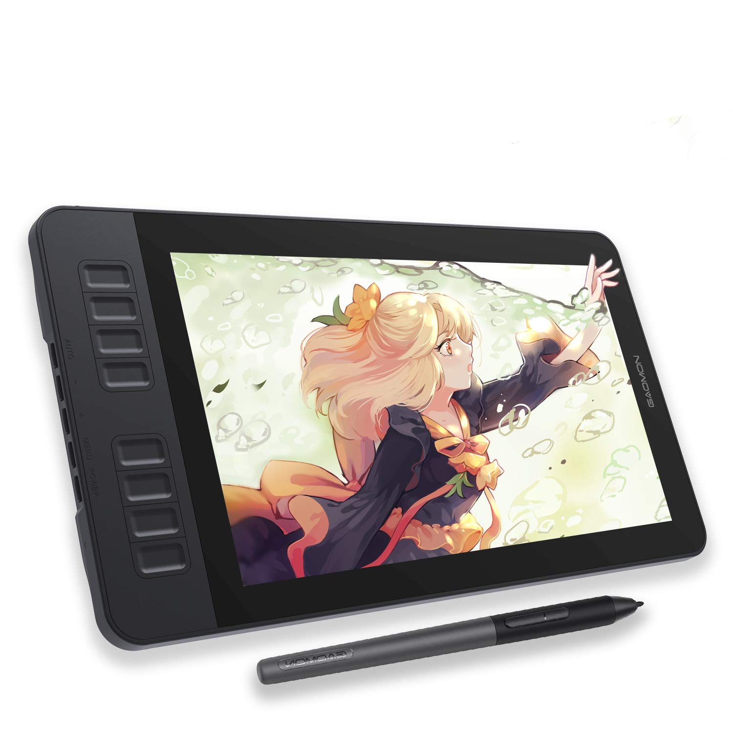 GAOMON PD1161 Drawing Tablet with Screen, Digital Art Tablet with Battery-Free Stylus, Tilt, 8 Shortcut Keys for Paint, Design, Illustration, Editing, 11.6-inch Graphics Tablet for Mac, Windows PC