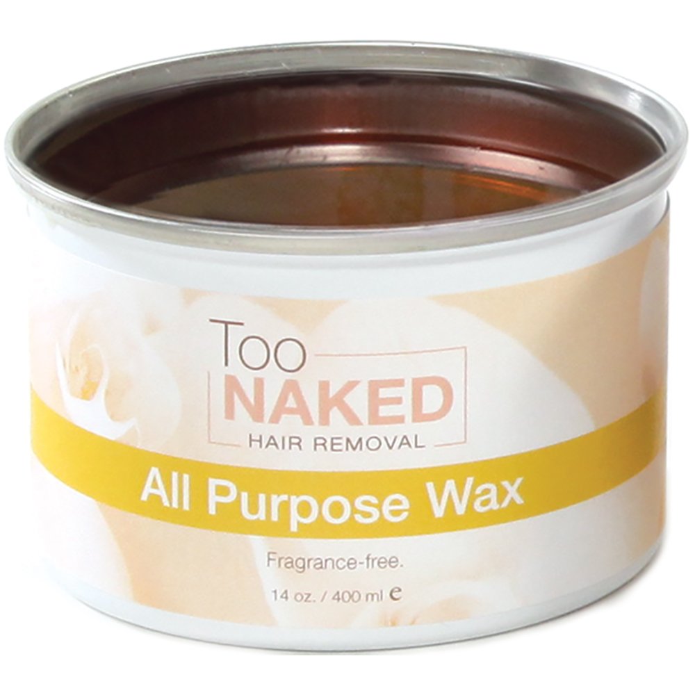 Too Naked Hair Removal All Purpose Wax, Non-Sticky Salon Wax, 100% Vegan, Fragrance-Free, 14 oz.