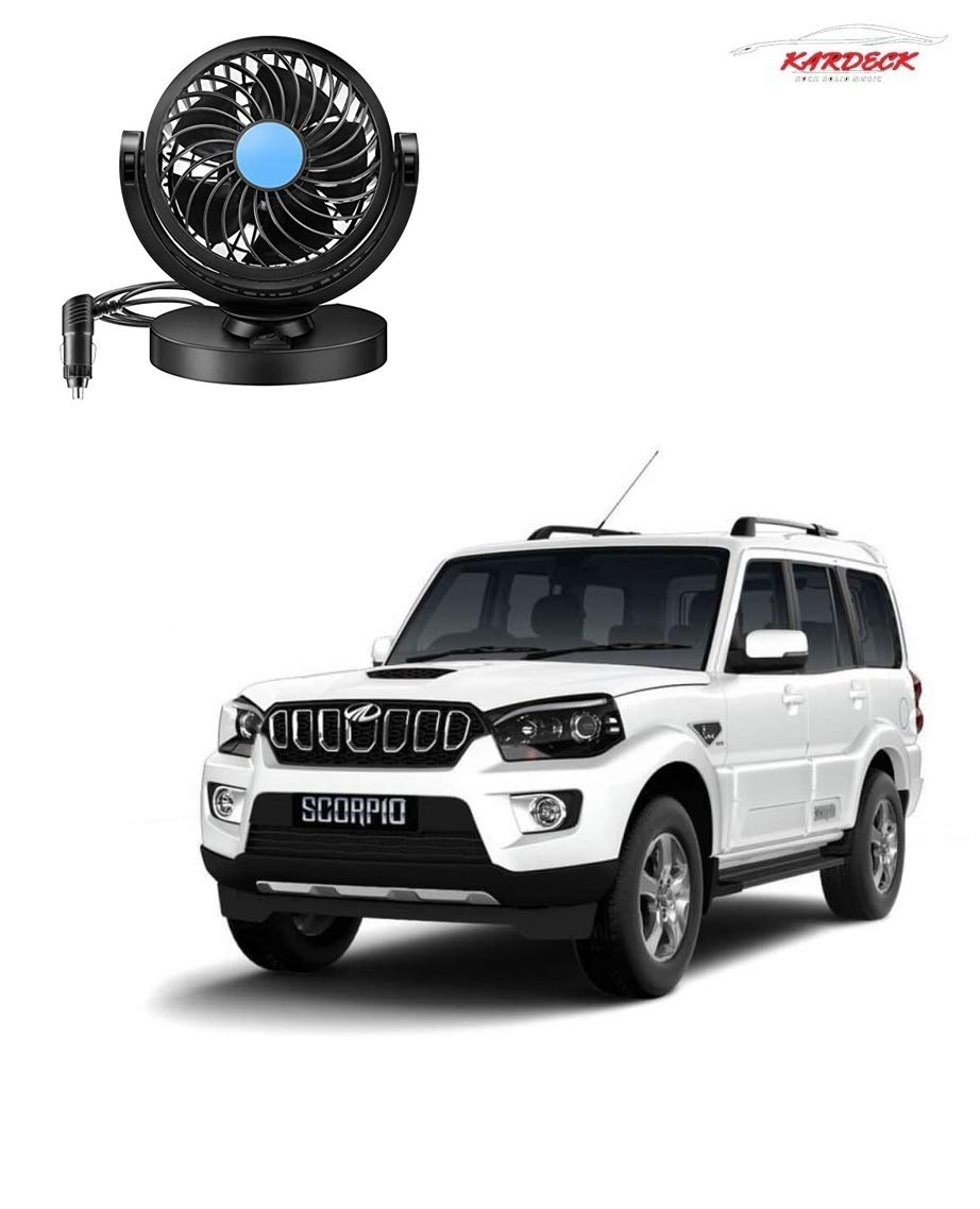 Kardeck Car 360 Degree Rotating Single Headed Cooling Fan Air Black for Mahindra Scorpio