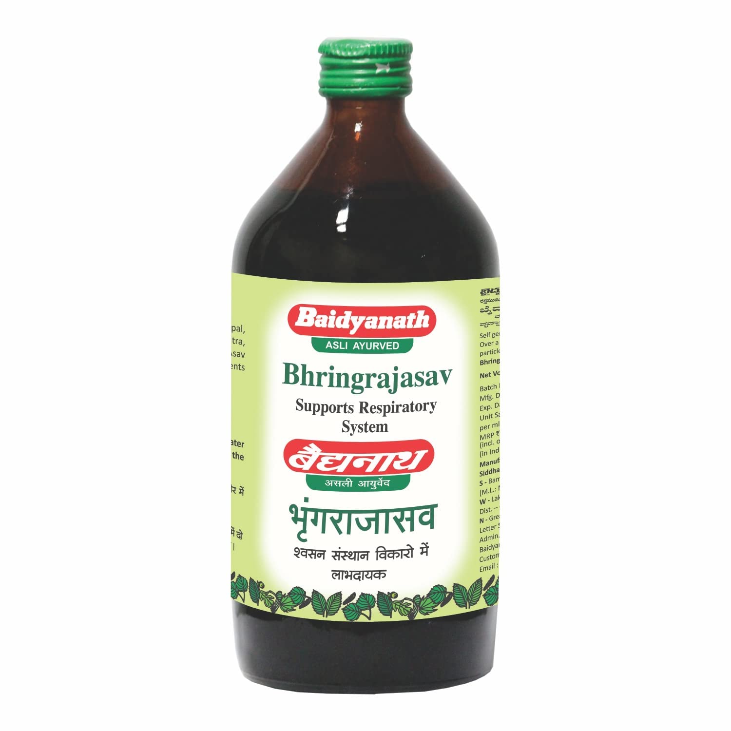 Baidyanath Bhringrajasava 450 ml Syrup |Made with Natural Ayurvedic Ingredients for Hair, Liver, Cough Health and Blood Purifier