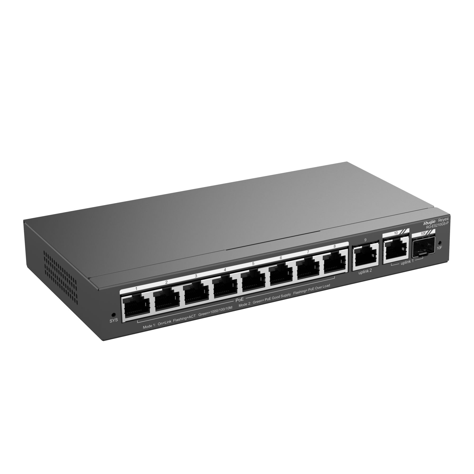 RuijieReyee 10-Port Smart Gigabit PoE Switch, RG-ES210GS-P