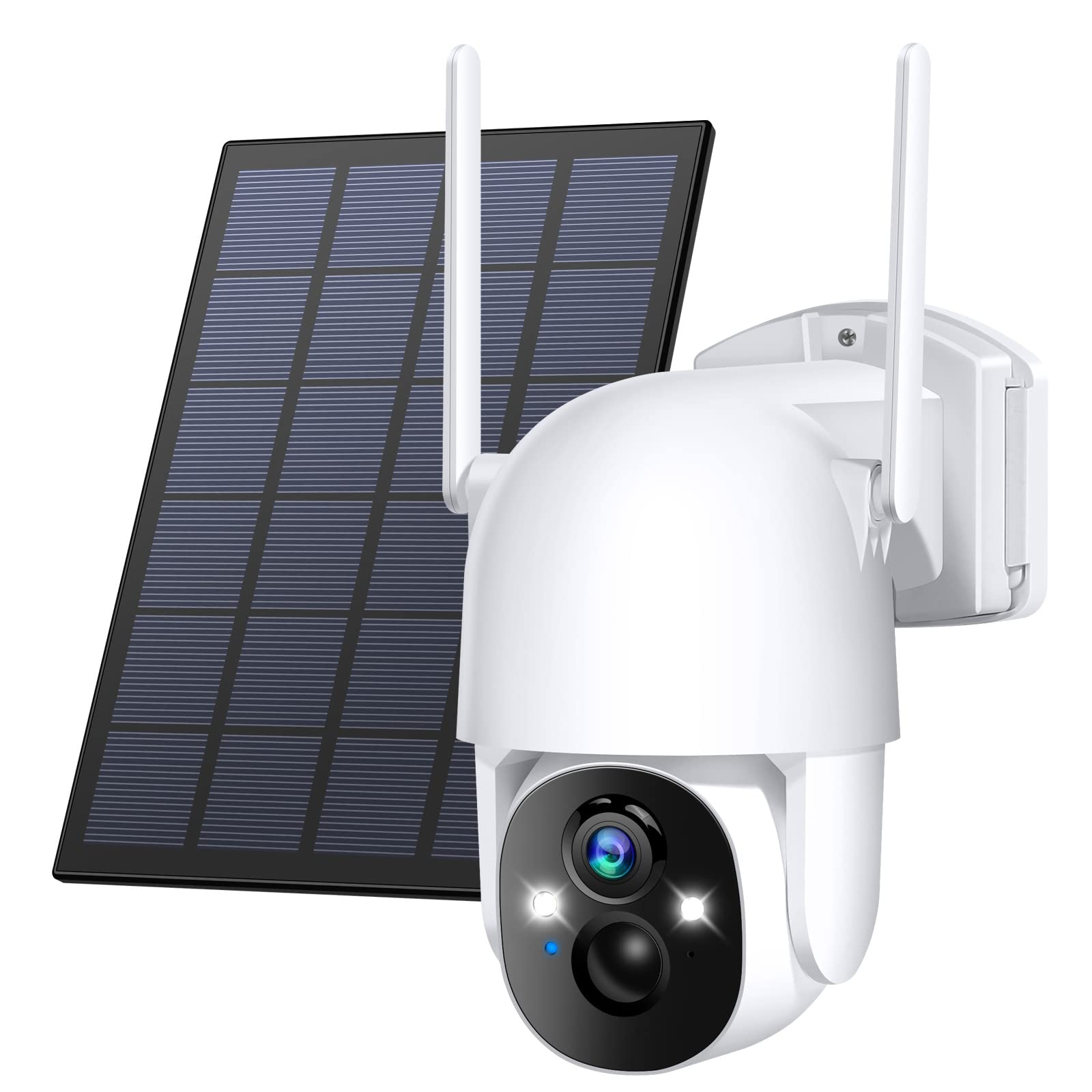 Solar Security Cameras Wireless Outdoor, Wireless Cameras for Home/Outdoor Security, 355°PTZ, 3MP 2K FHD WiFi Camera with Spotlight, Motion Detection, Siren, Color Night Vision, SD/Cloud