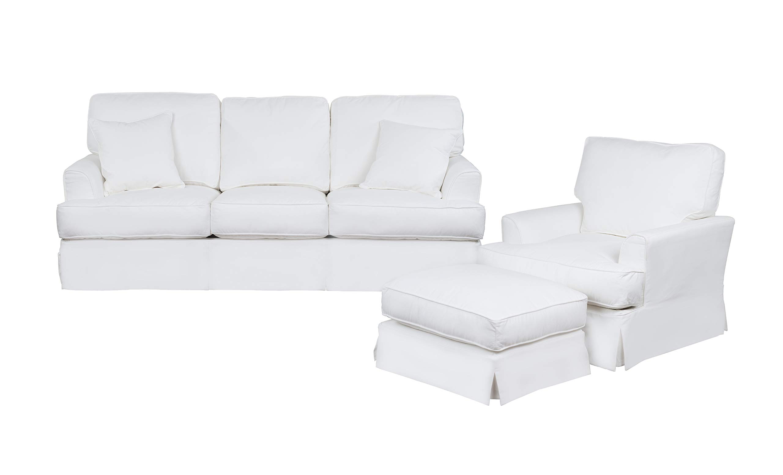 Sunset Trading Ariana 3 Piece Living Room Set, White