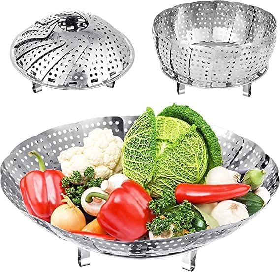 D-Dayons Vegetable Steamer Basket Insert for Pots, Pans, Crock Pots & More Pot Steamer Basket For Cooking,Stainless Steel Steaming Basket