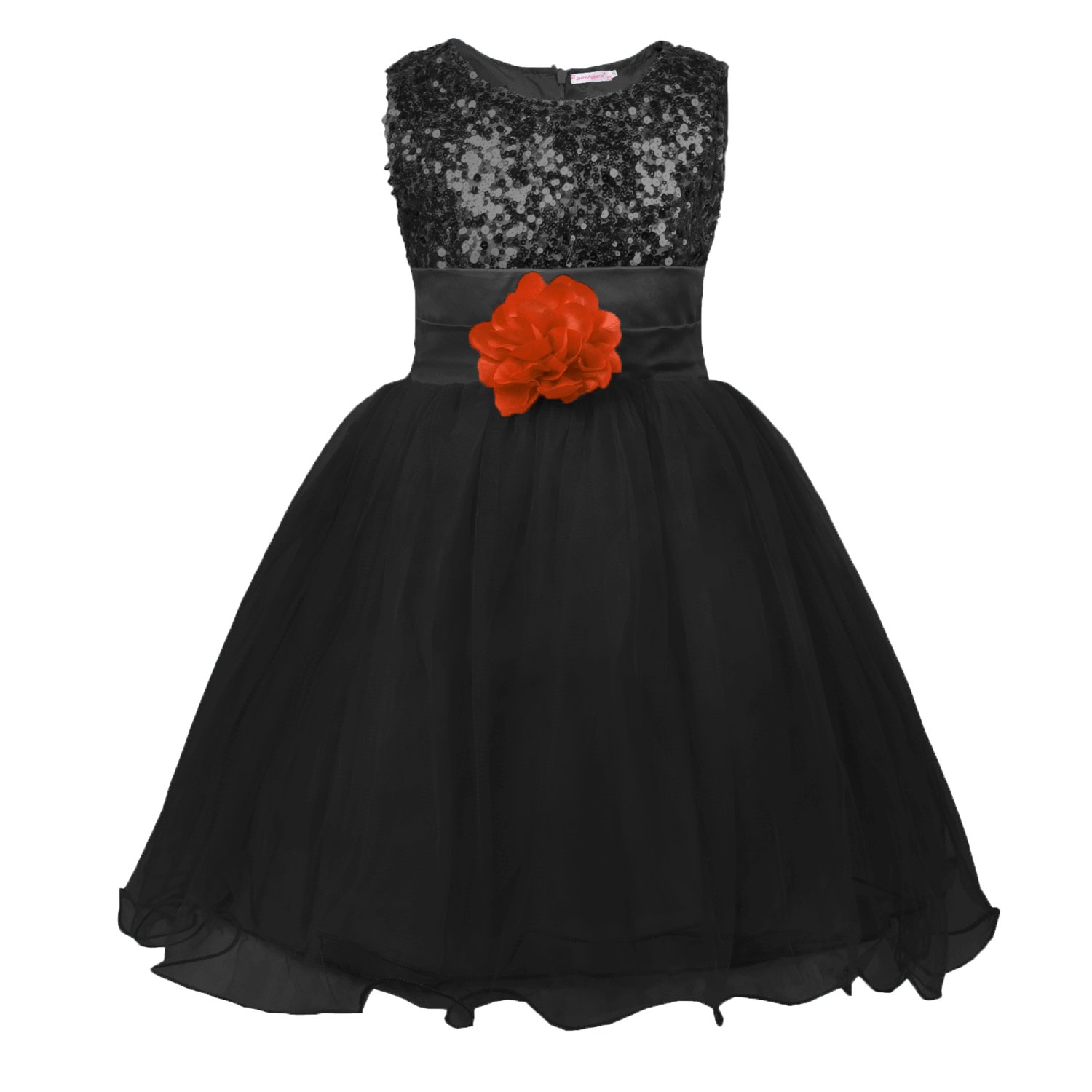 Little Girls' Sequin Mesh Flower Ball Gown Party Dress Tulle Prom