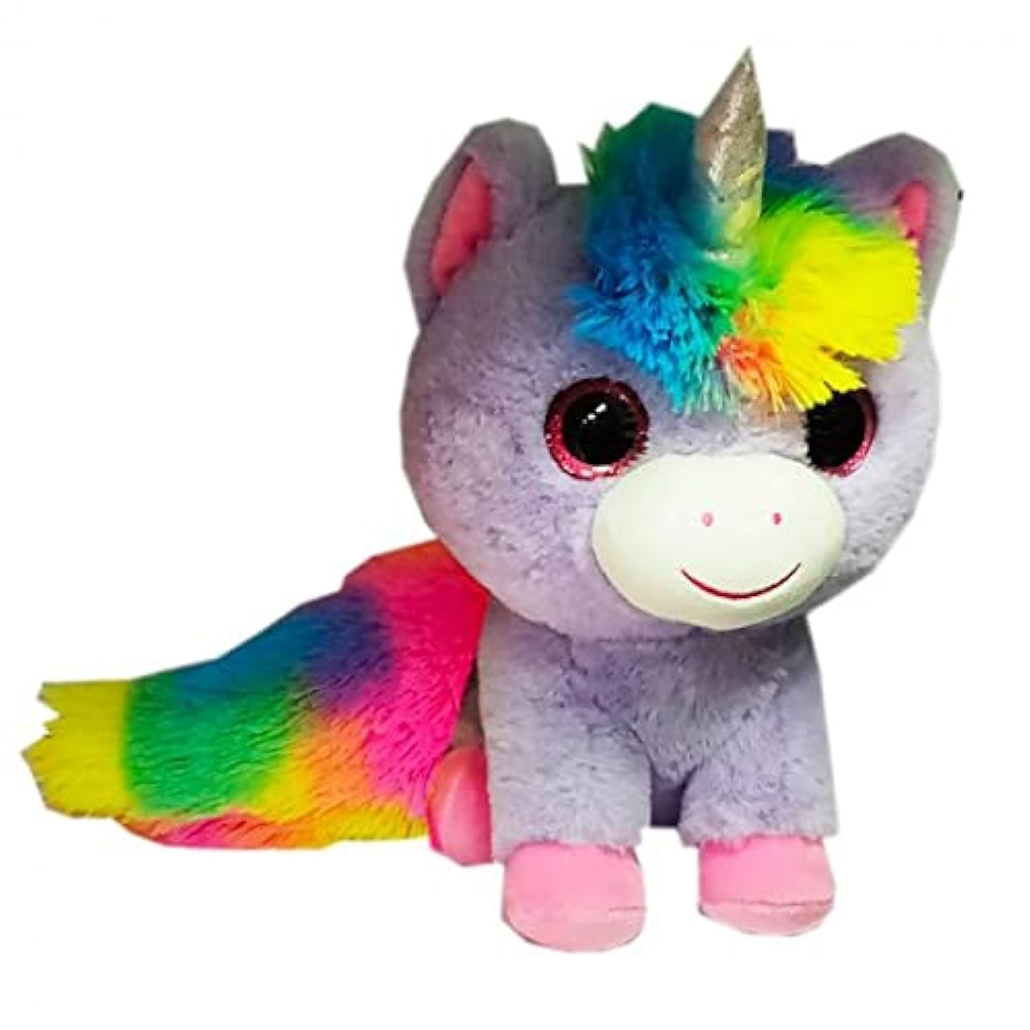 Hamleys Fuzzbuzz Big Tail Unicorn Soft Toy, 10-Inch Height, Purple