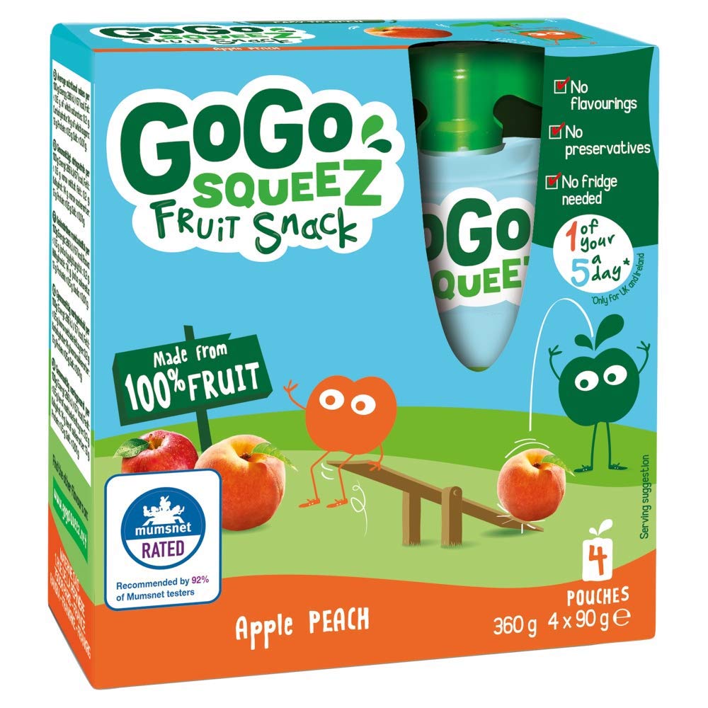 GoGo SqueeZ Fruit Snack Apple Mango, 4x90g (360g)