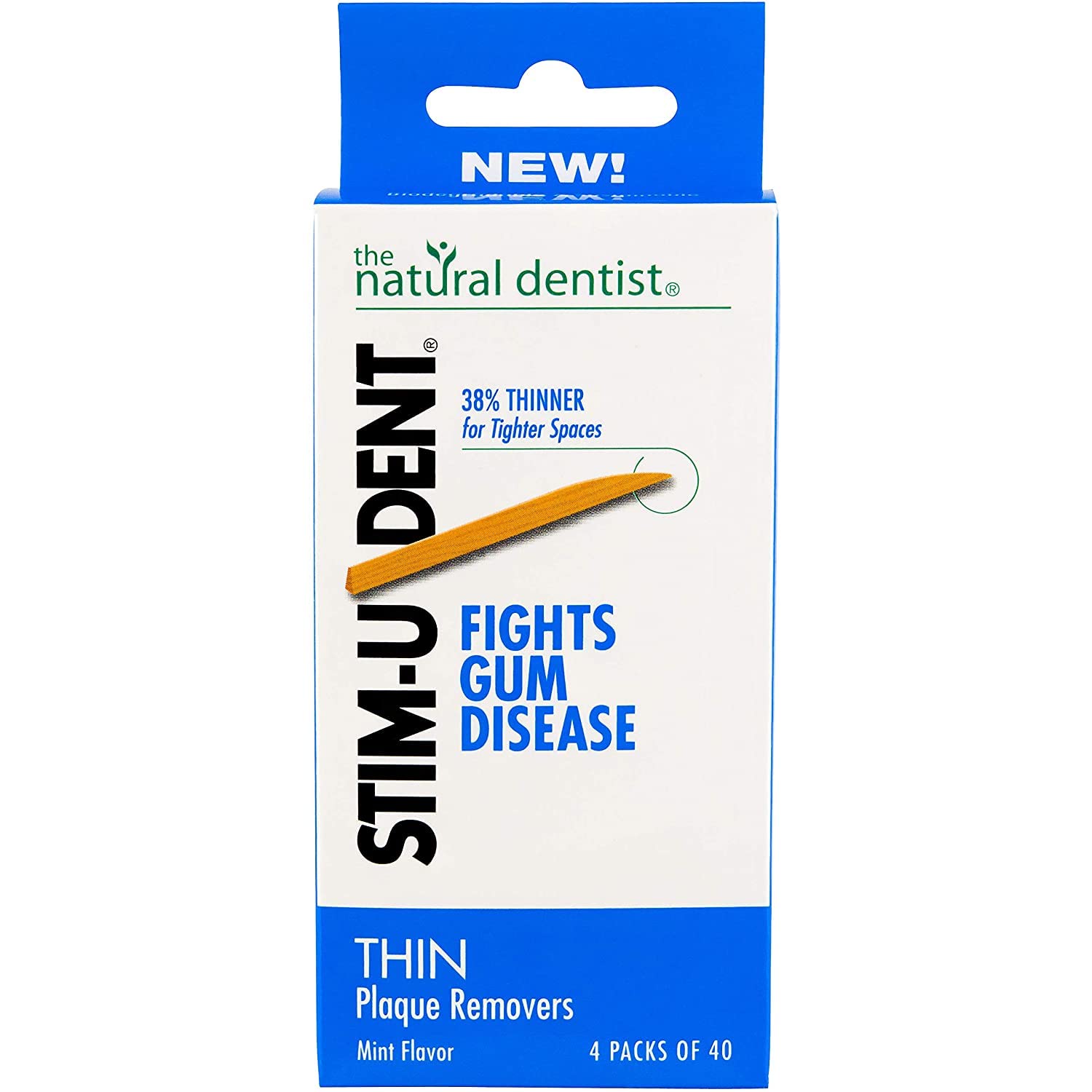 Stim-U-Dent Thin Picks 4 Packets Of 40 Picks-160 ct (Pack of 6)