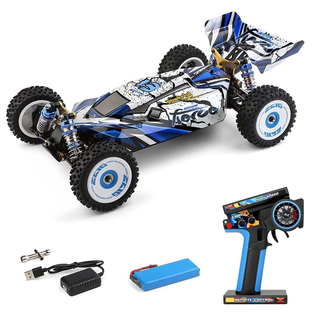 GoolRC WLtoys 124017 RC Car, 1:12 Scale 2.4GHz Remote Control Car, 4WD 75km/h High Speed Racing Car, Off-Road Buggy Drift Car RTR with Brushless Motor and Metal Chassis for Kids Adults