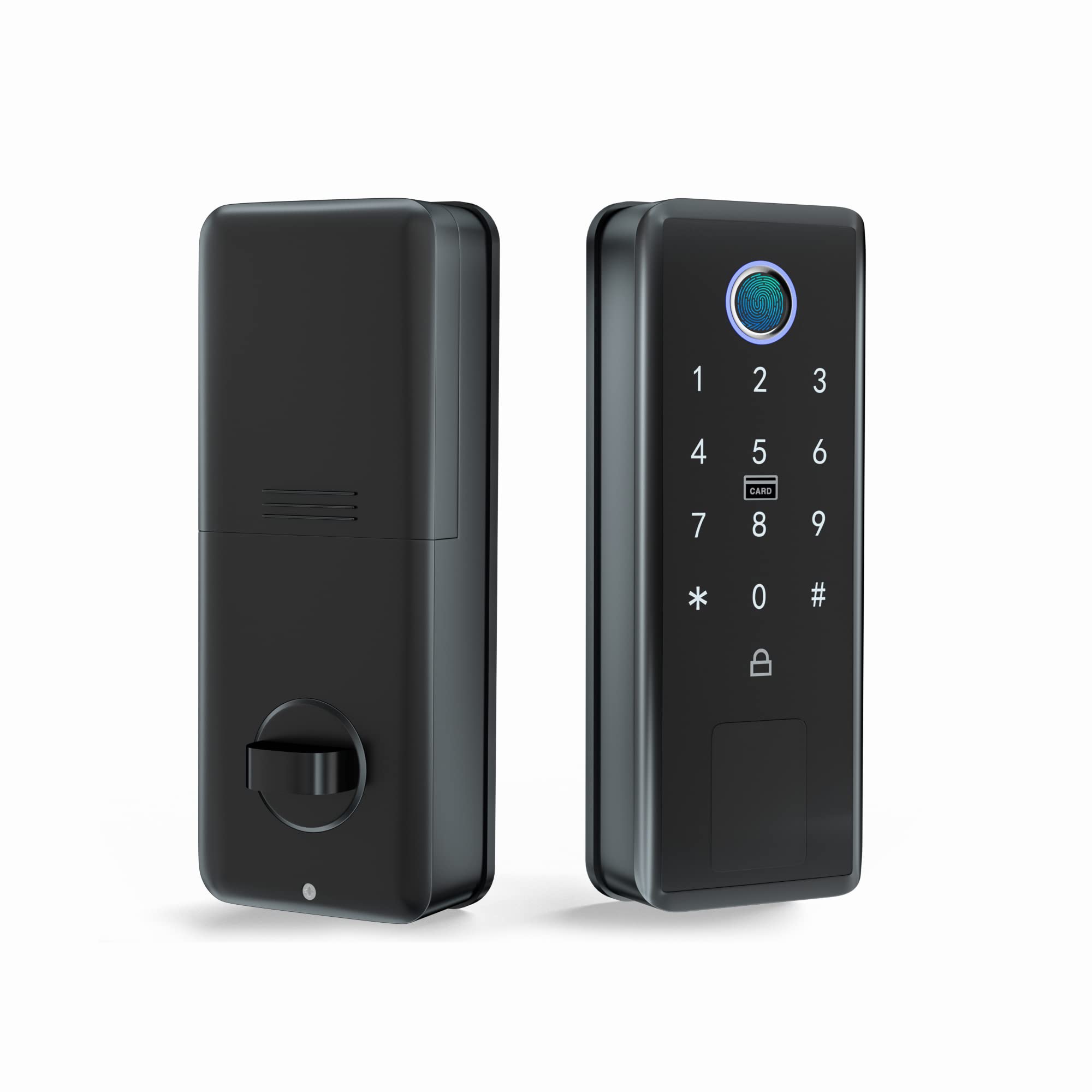 HAIFUAN Digital Deadbolt, Unlock by Card,Code,Fingerprint and Key (Fingerprint Version)(HFA7300-F)