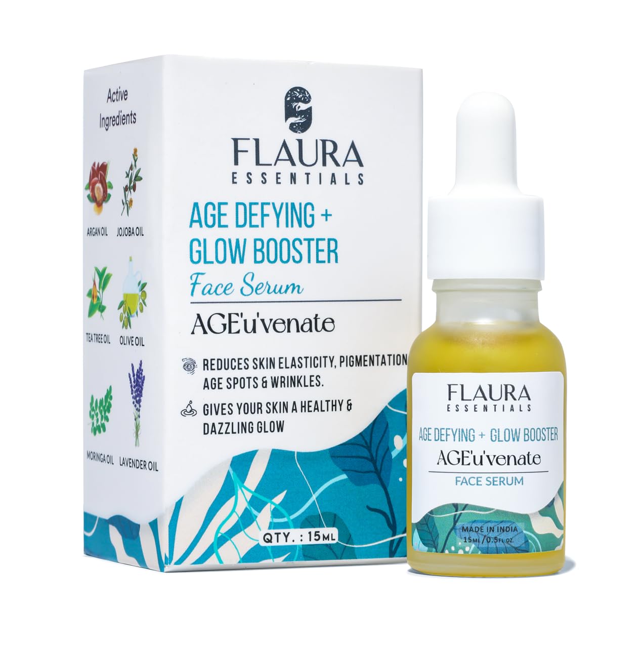 Age-Defying & Glow Booster Face Serum with Vitamin E | For All Skin Types | 15ml | Flaura Essentials