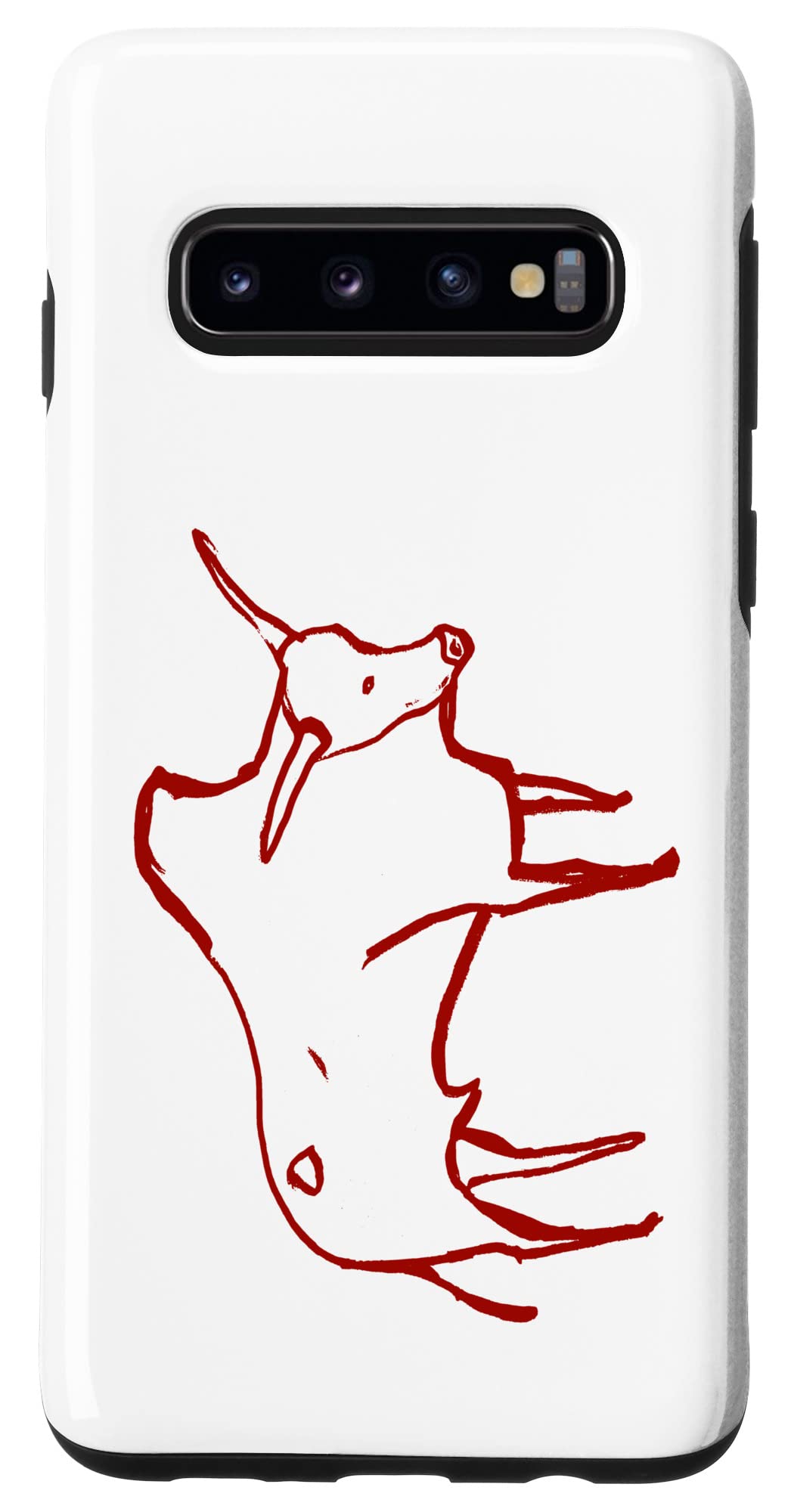 Galaxy S10 Cave art of a Aurochs bull. Minimalist , parietal design Case