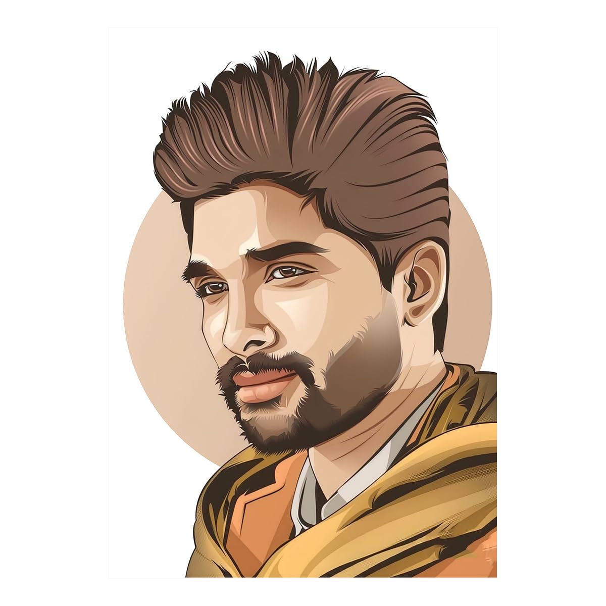 Allu Arjun Wall Sticker - Handsome King allu Arjun Wall Sticker - Allu Arjun Vector Art - Stylish King - 300GSM - Glossy - Strong Adhesive