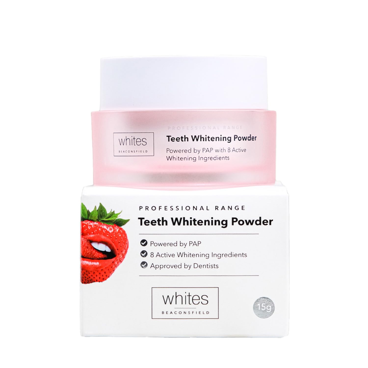 Whites BeaconsfieldProfessional Range Teeth Whitening Powder – Advanced Pap Technology with 8 Whitening Ingredients, Hydroxyapatite for Enamel Strengthening, Low Abrasive, Dentist-Designed Formula