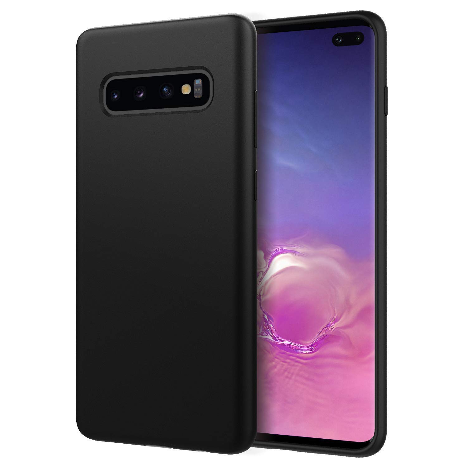 Mauval Back Cover Case for Samsung Galaxy S10 TPU Slim Rubber Flexiable Finish - Matte Black