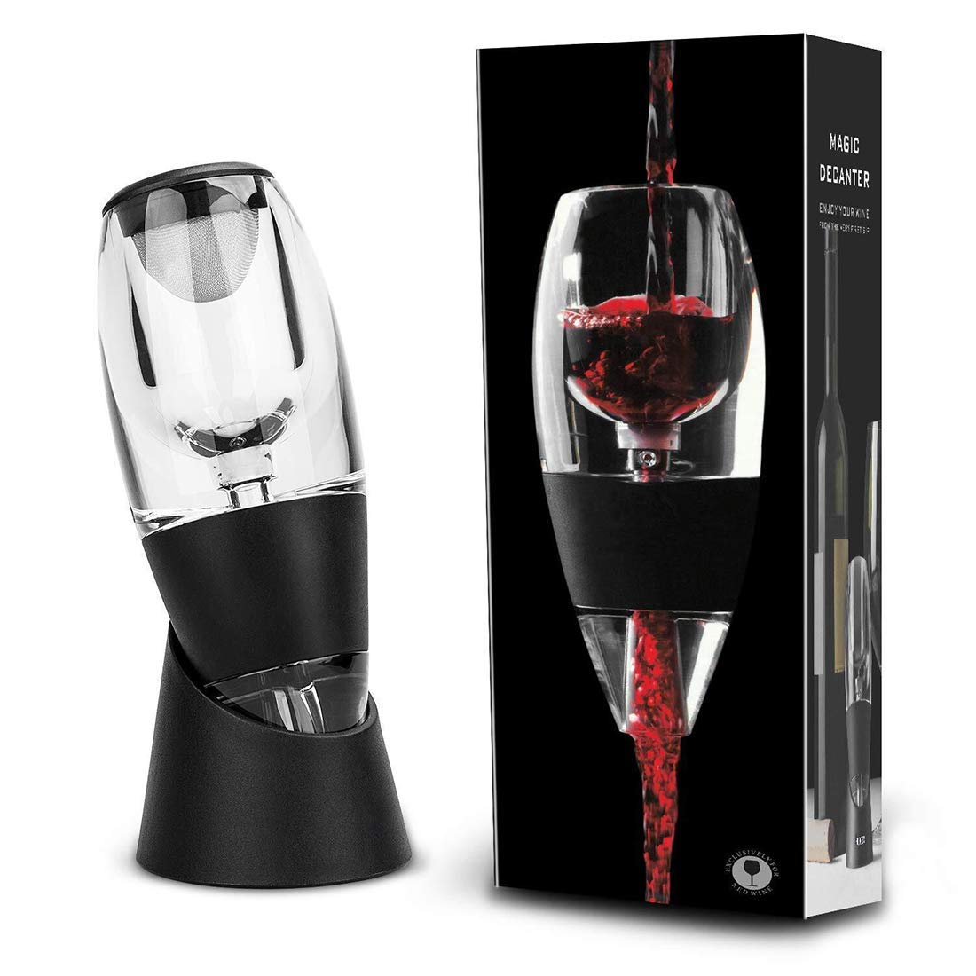 TECHVIDA Wine Decanter Aerator/Wine Pourer, for any type of Bottle or Glass of Red, Pink and White Wine Oxygenator Accessory for Wine