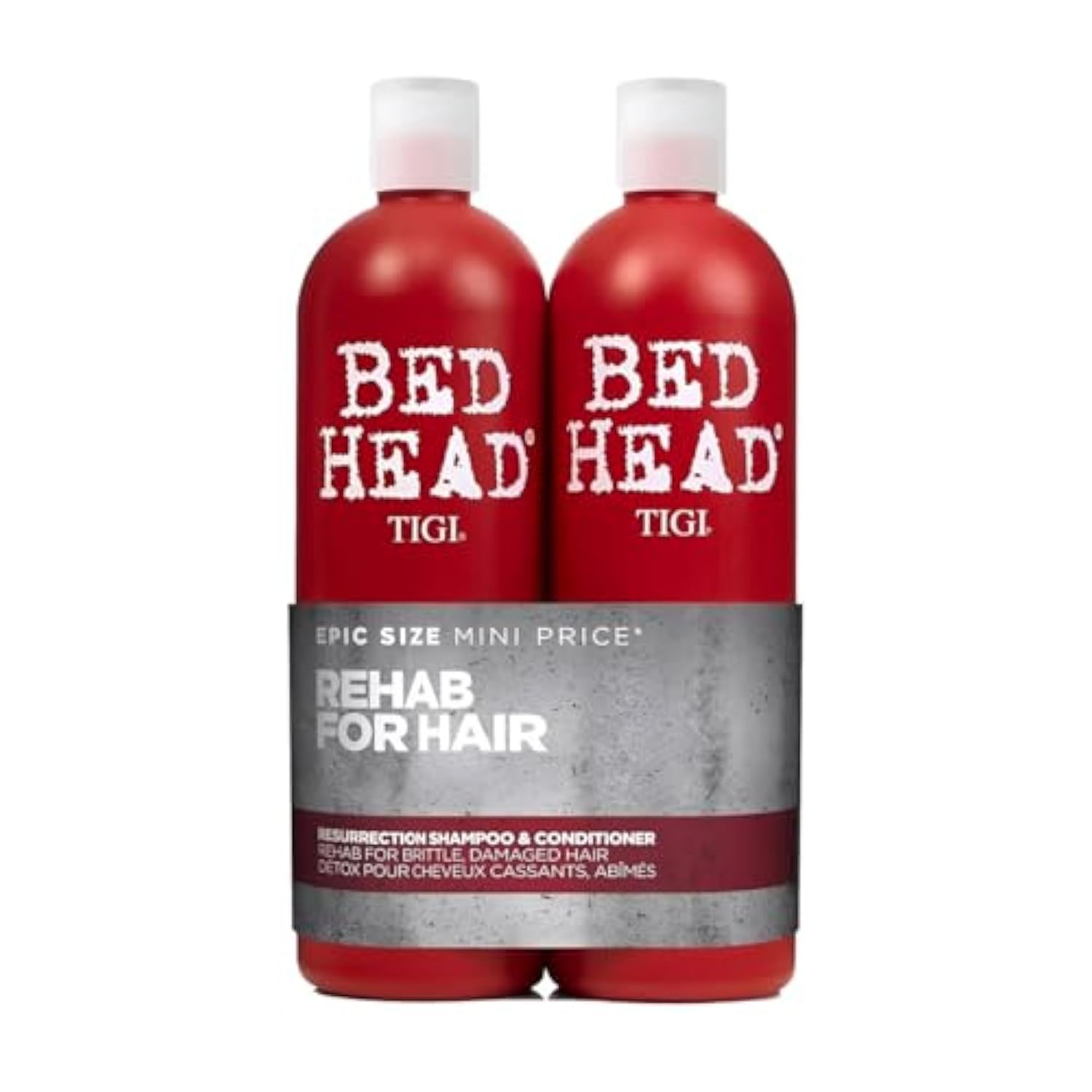 Bed HeadTIGI by Urban Antidotes Resurrection Shampoo and Conditioner for Damaged Hair 2 x 750 ml, clean, 25 Ounce