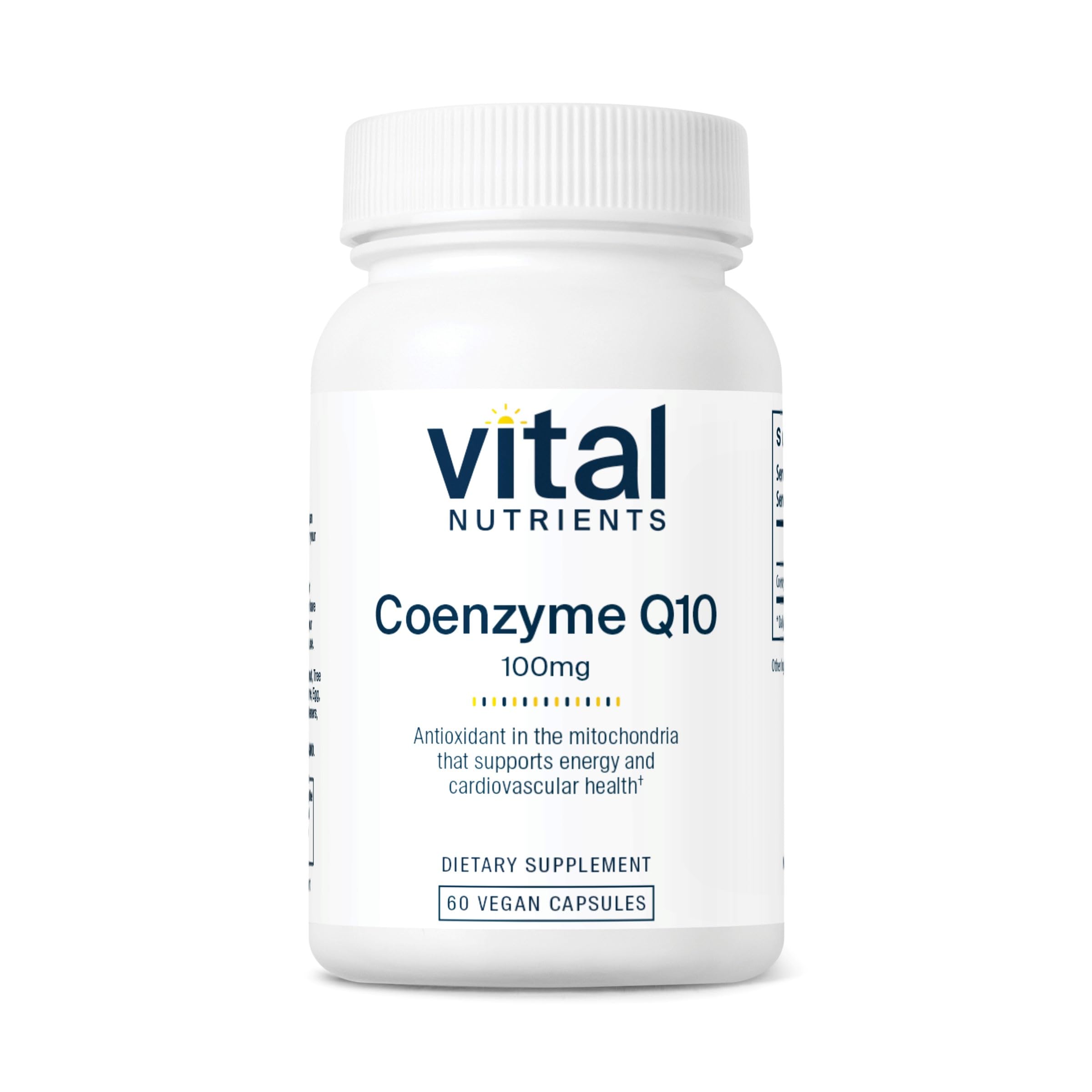 Vital NutrientsVital Nutrients CoQ10 100mg | Vegan Supplement | CoEnzyme Q10 from Ubiquinone | Potent Antioxidant to Support Heart Health and Energy Levels* | Gluten, Dairy and Soy Free | Non-GMO | 60 Capsules