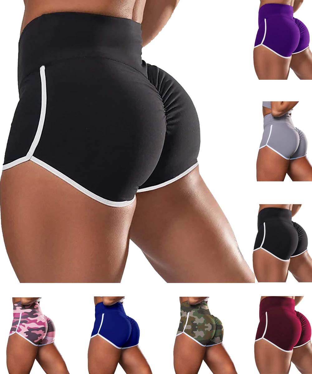 Women's Workout Shorts Scrunch Booty Gym Yoga Pants Middle/High Waist Ruched Butt Lifting Sports Leggings