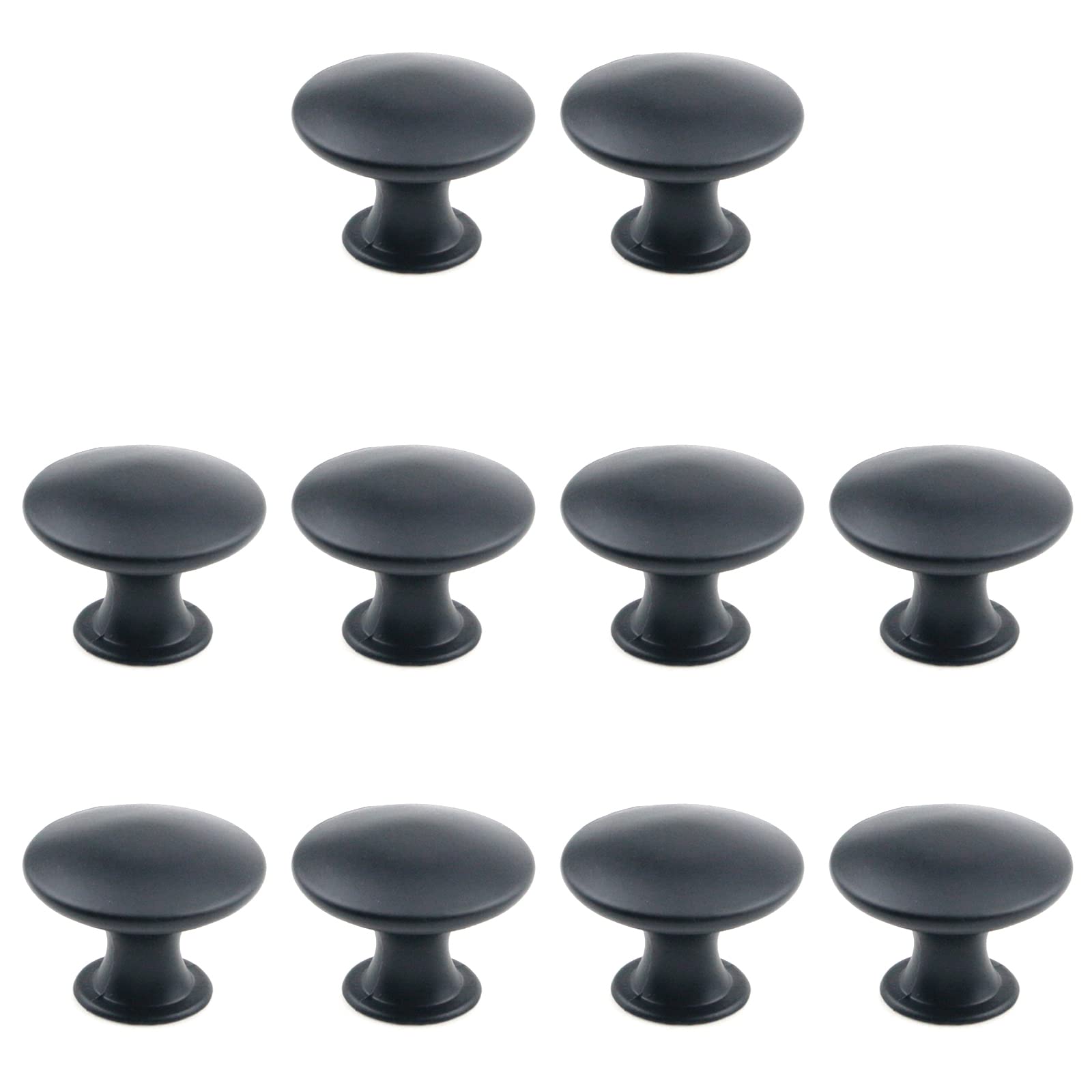 MTMTOOL Round Cabinet Hardware Knob Flat Black Hollow Handle 1.2" Diameter Pack of 10