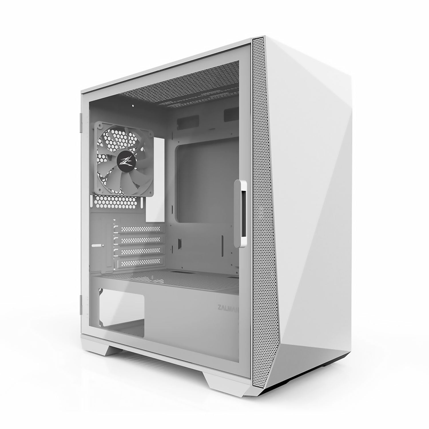 ZalmanZ1 Iceberg mATX Gaming PC Case - 3 x 120mm Fans Preinstalled - Swing Door Tempered Glass Side Panel - 2 x USB 3.0 - Micro ATX, Mini-ITX, White