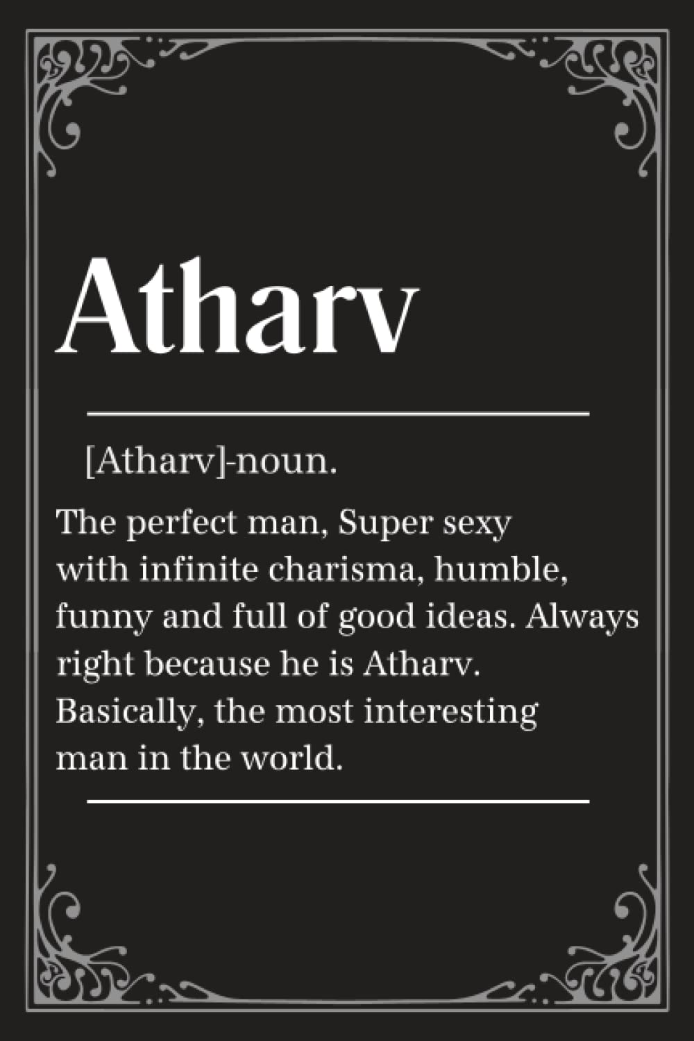 Atharv: Personalized Notebook for Men Named Atharv - Simple and Classic Gift for Atharv| 100 6x9 blank Daily Diary for School,Travel,Business,Work,Home Writing For boy and men.