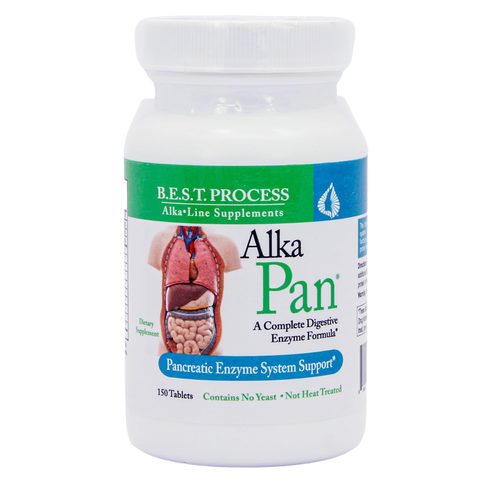 Alka•Pan Best Process Alkaline — Natural Digestive Supplement — Pancreatic Enzymes with Antioxidant-Rich Superfoods & Digestive Herbs