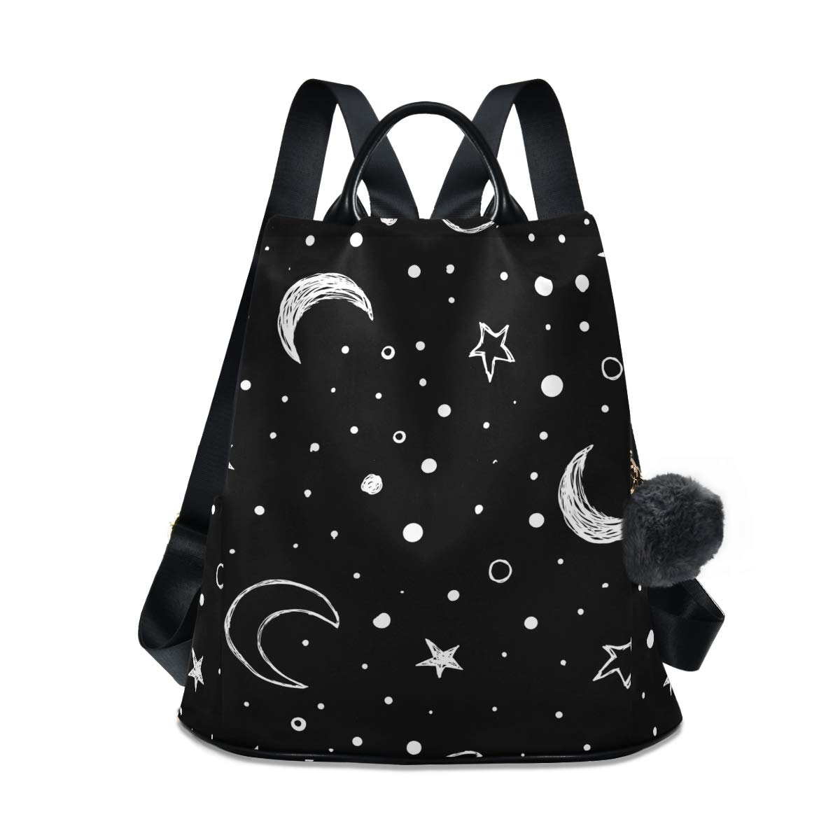 ALAZADoodle Night Sky Moon Stars Backpack for Daily Shopping Travel