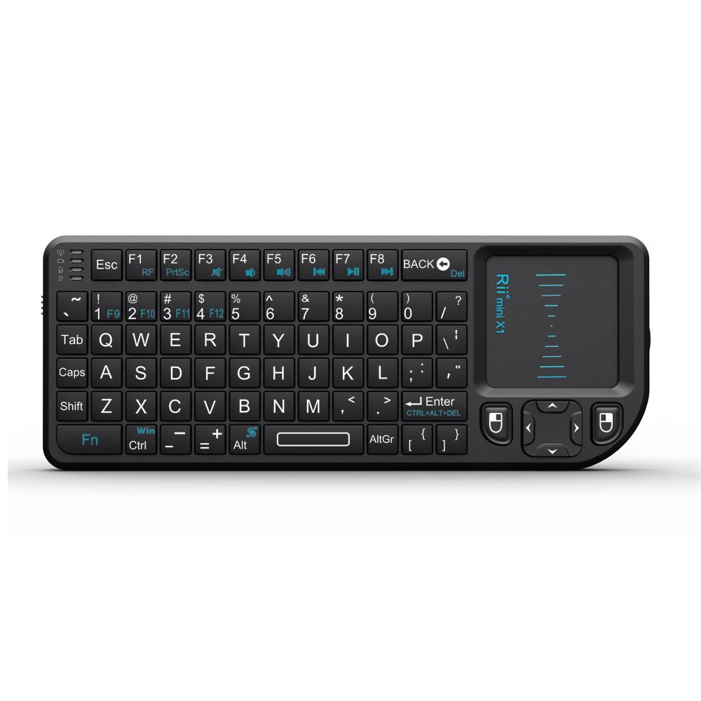 Rii 2.4G Mini Wireless Keyboard with Touchpad Mouse,Lightweight Portable Controller with USB Receiver Remote Control for Windows/Mac/Android/PC/Tablets/TV/Xbox/ PS3. X1-Black