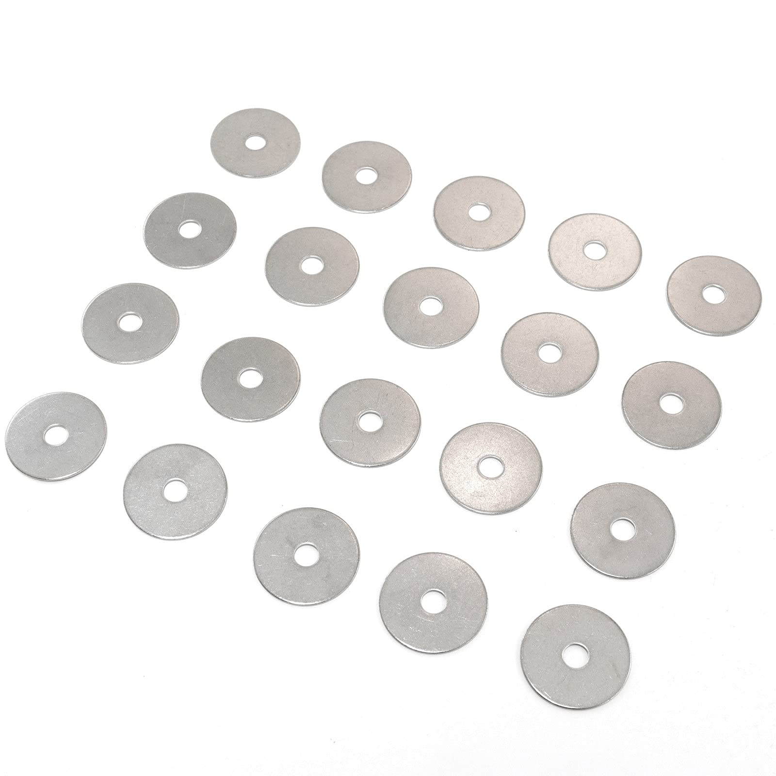 [40 Pack] 1/4" x 1-1/4" OD Stainless Fender Washers - Choose Size Flat Washer, 18-8 (304) Stainless Steel