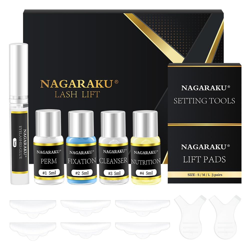 NAGARAKULash Lift Kit Eyelash Semi-Permanent Curling Perming Wave Retension 40-60 days Professional For Salon