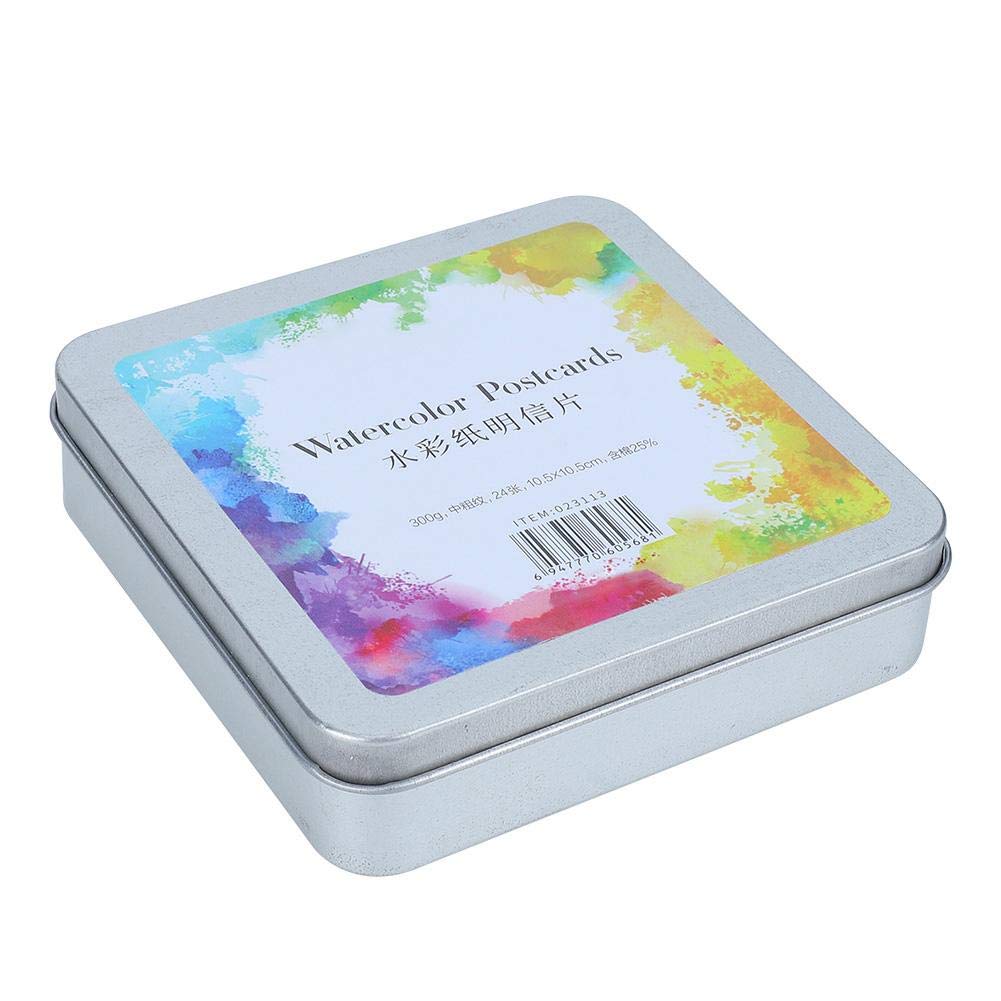 Cotton Paper for Portable Art, Art Paper Cold Press Watercolor Tool for Making Wet Paper(Square tin box 24/sheet)