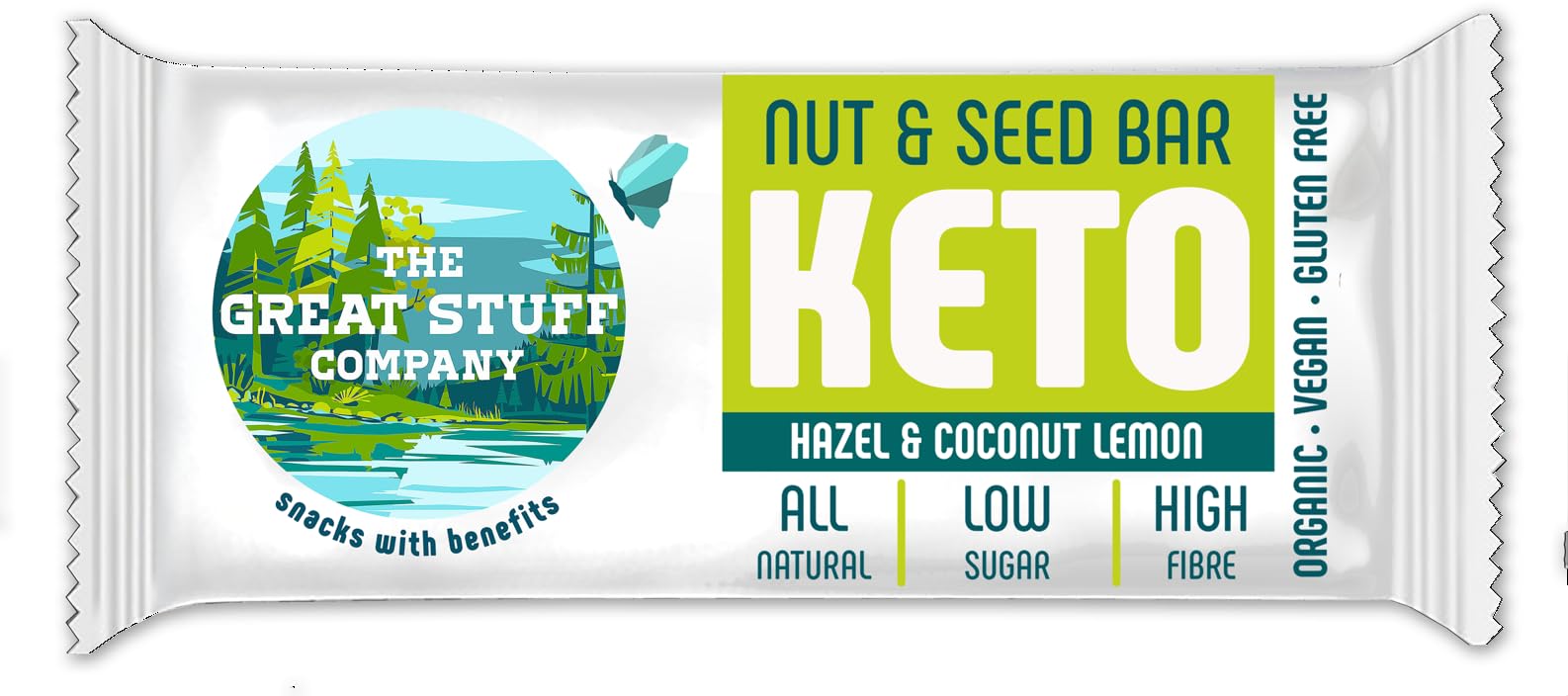 The Great Stuff - Keto Bar Hazel & Coconut Lemon Nut & Seed 40g (Pack of 2)