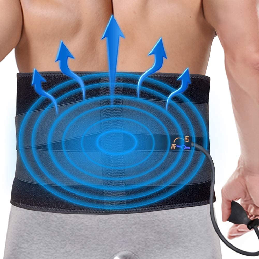 ARRIS Back Ice Pack with Compression for Back Injuries, Reusable Lower Back Ice Wrap with Air Pump for Back Pain Relief